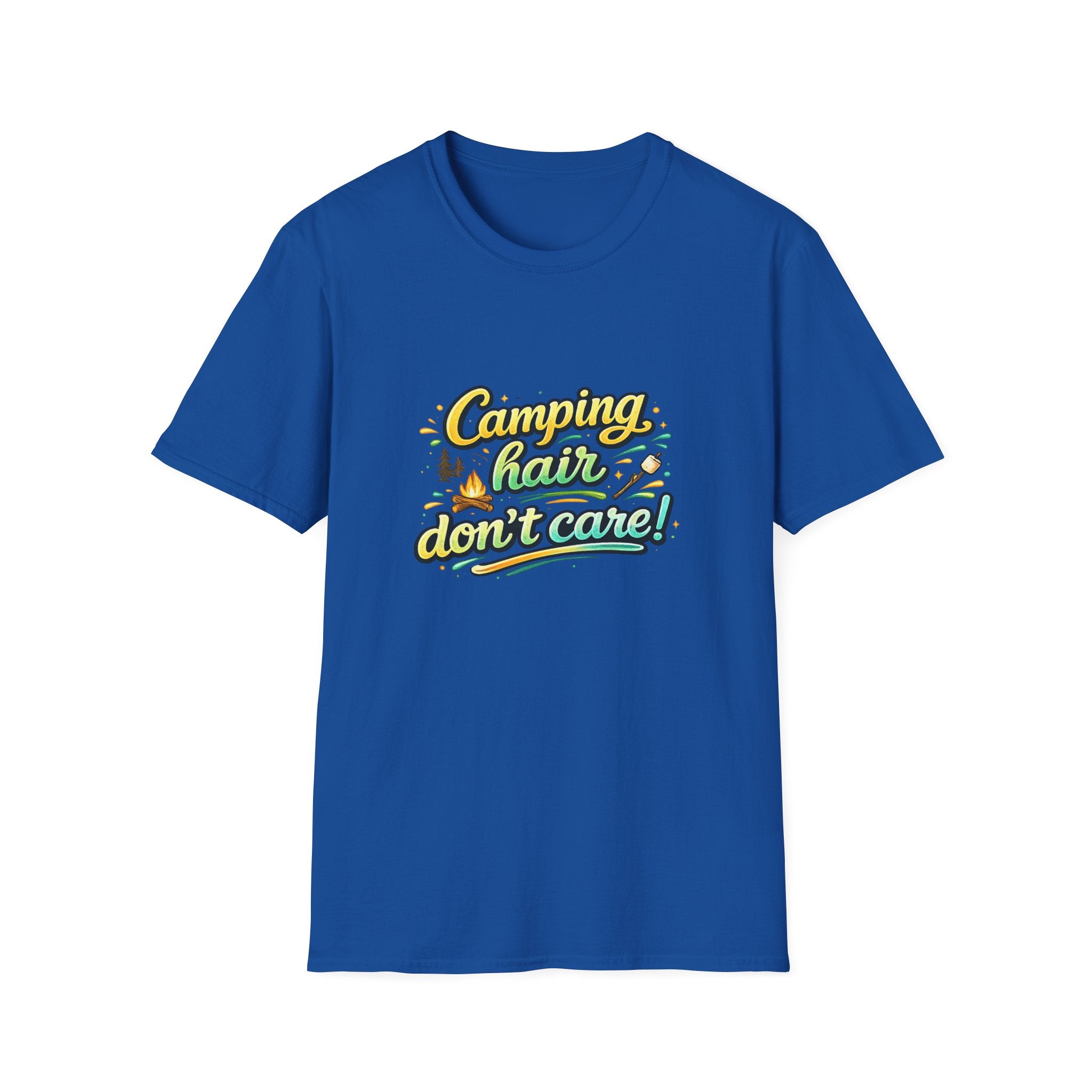 Camping Hair Don't Care T-Shirt — Funny Outdoor Camper Shirt