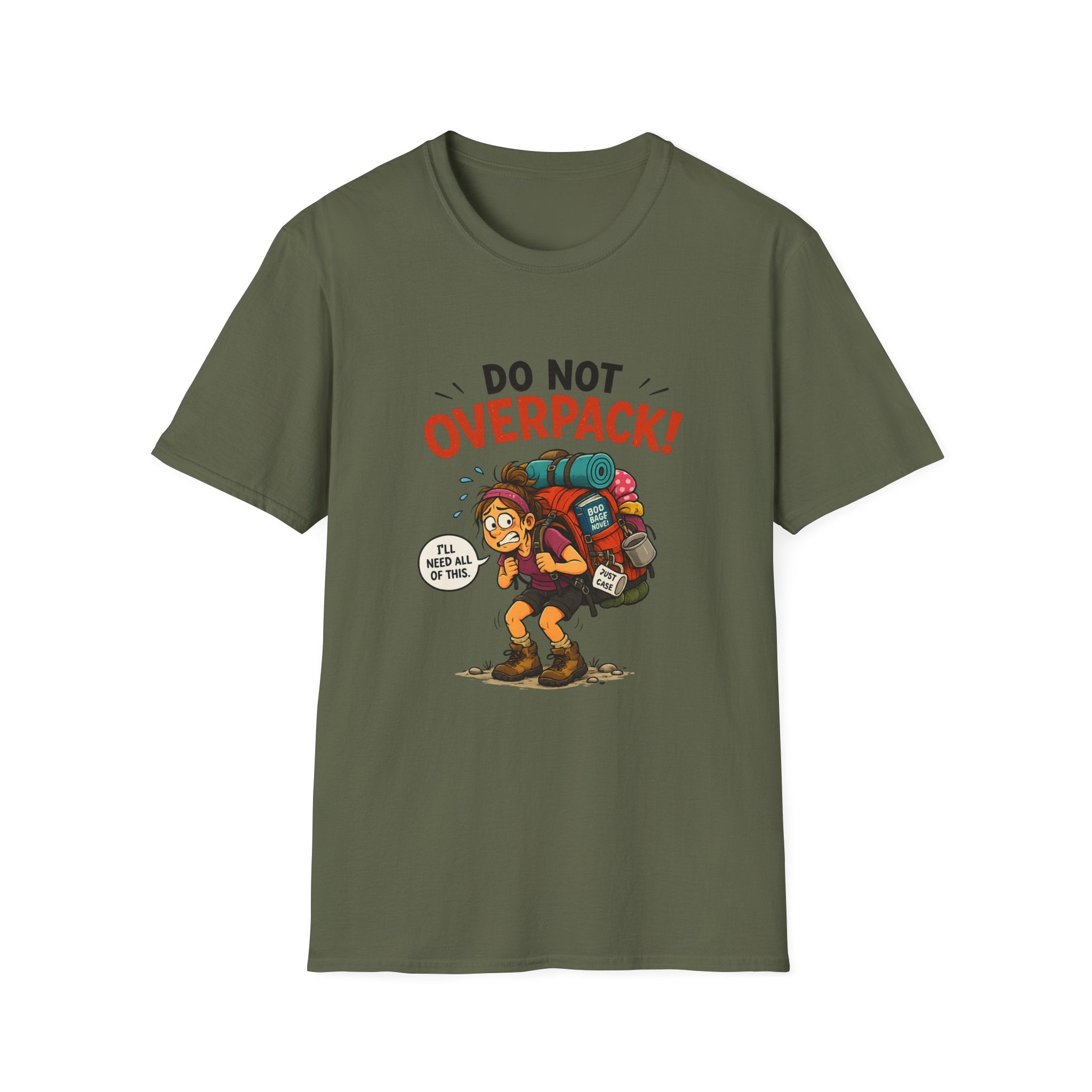 T-Shirt — Do Not Overpack! Funny Hiking Camping Graphic Tee