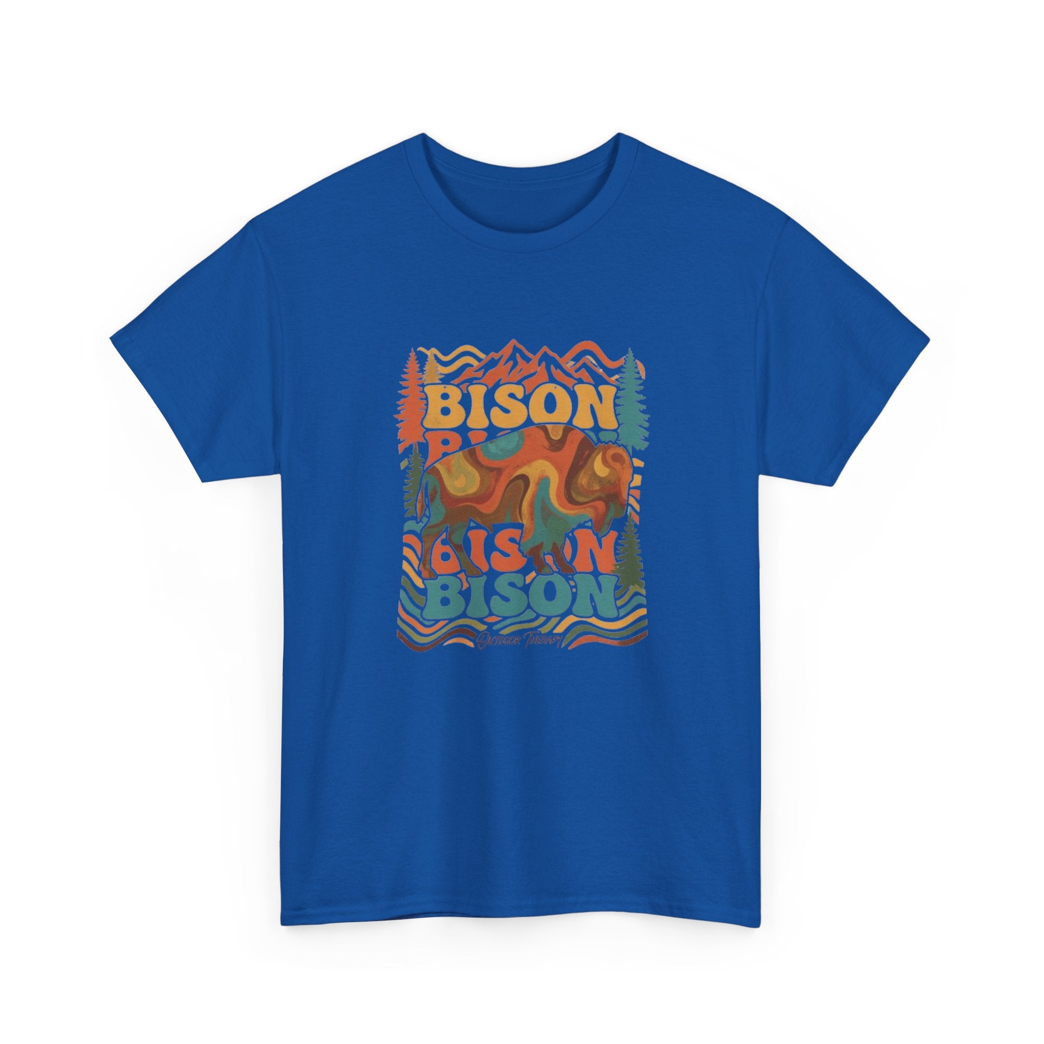 Bison Retro Mountain Vintage Wildlife T-Shirt