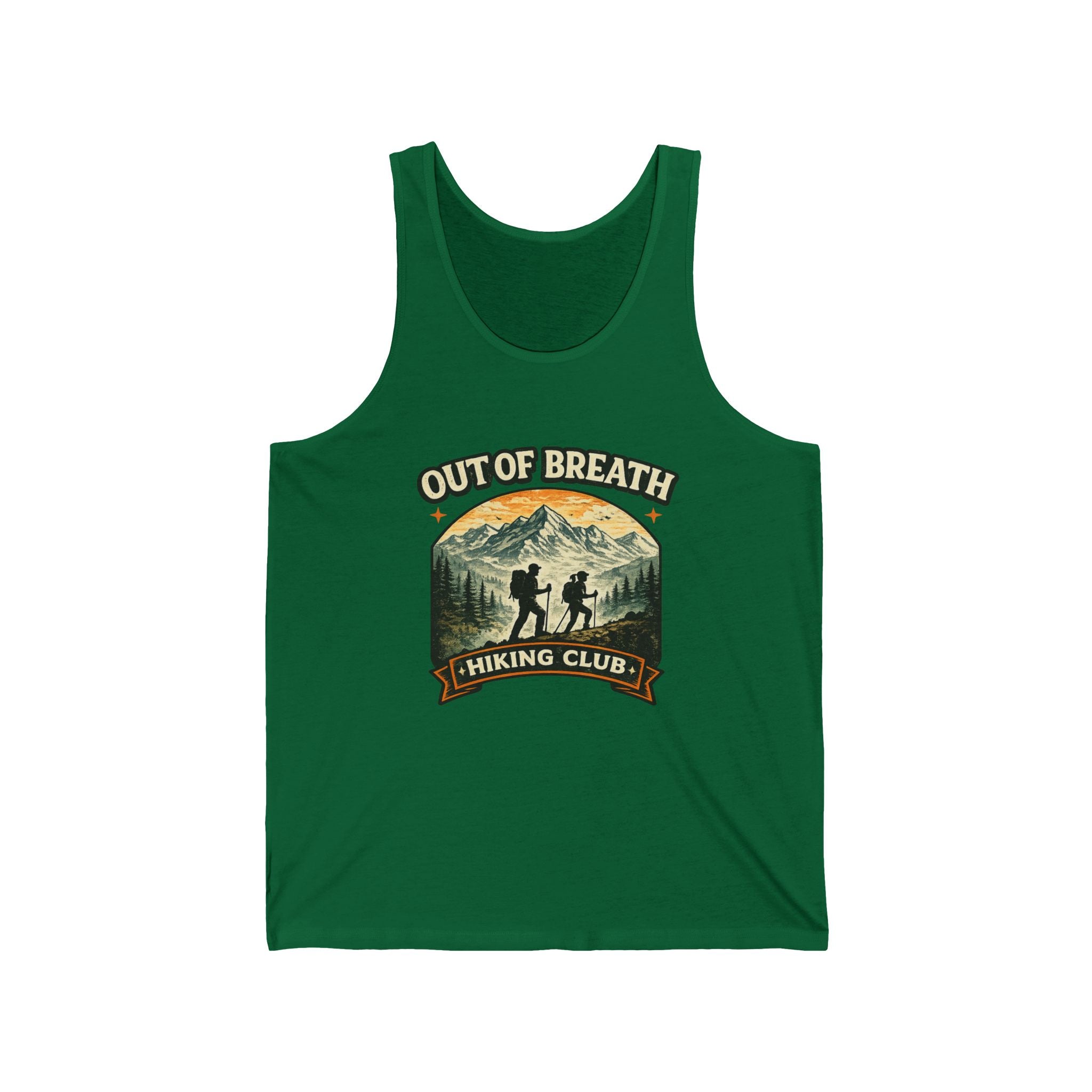 Out of Breath Hiking Club Tank Top – Retro Mountain Hiker Graphic