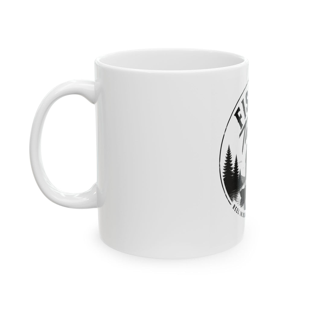 Fishing Therapy Ceramic Mug – Fishing Therapy Lake Scene Coffee Cup