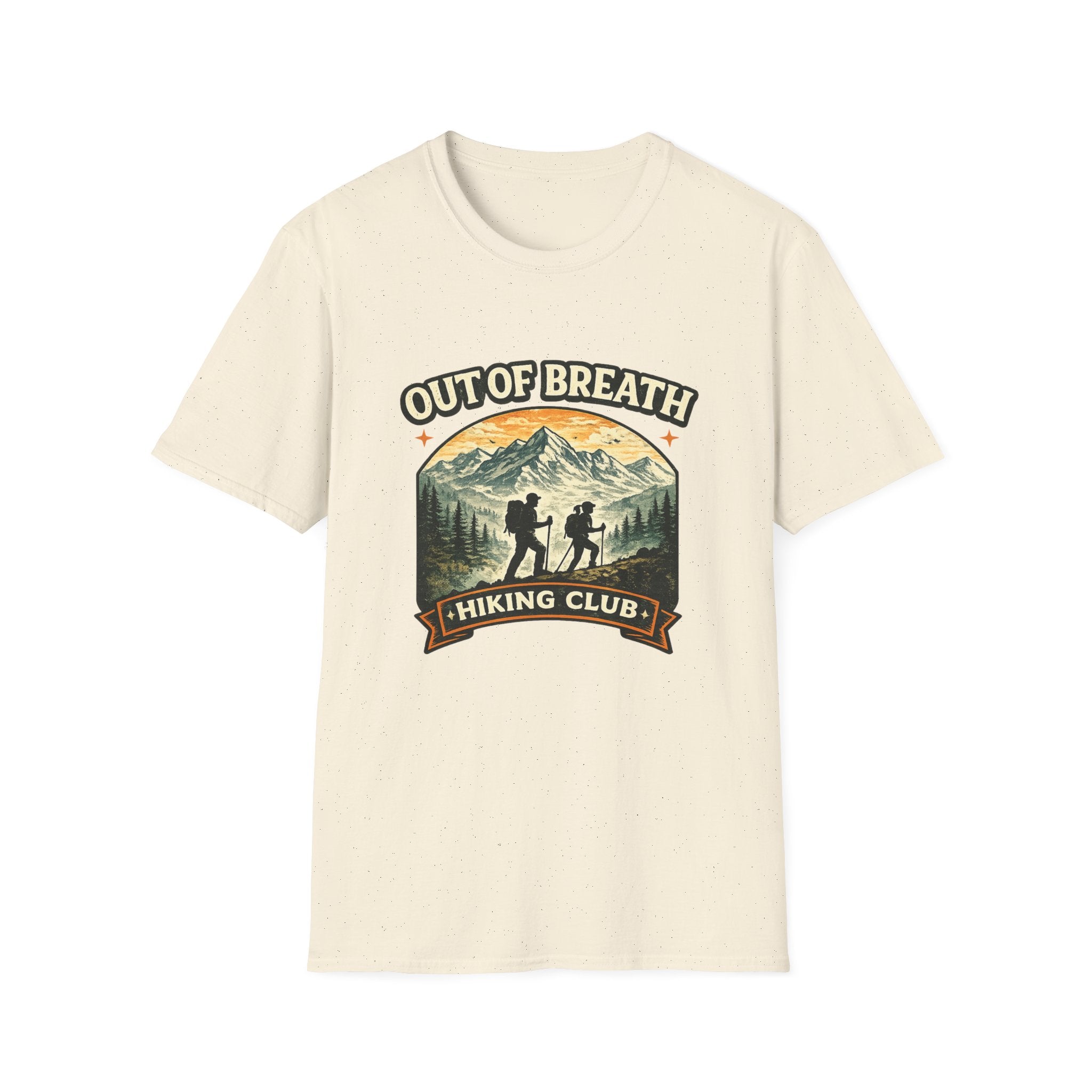 Out of Breath Hiking Club T-Shirt — Mountain Hikers Retro Graphic Tee