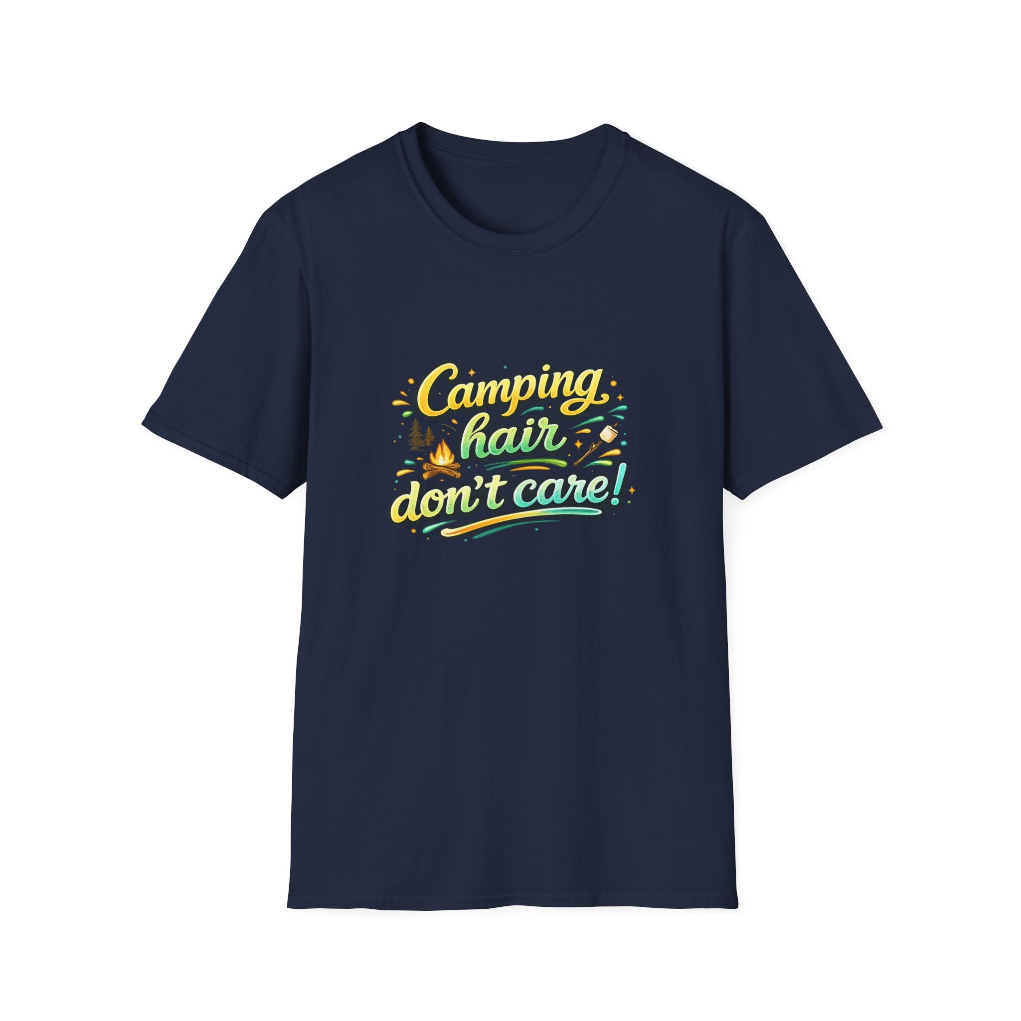Camping Hair Don't Care T-Shirt — Funny Outdoor Camper Shirt
