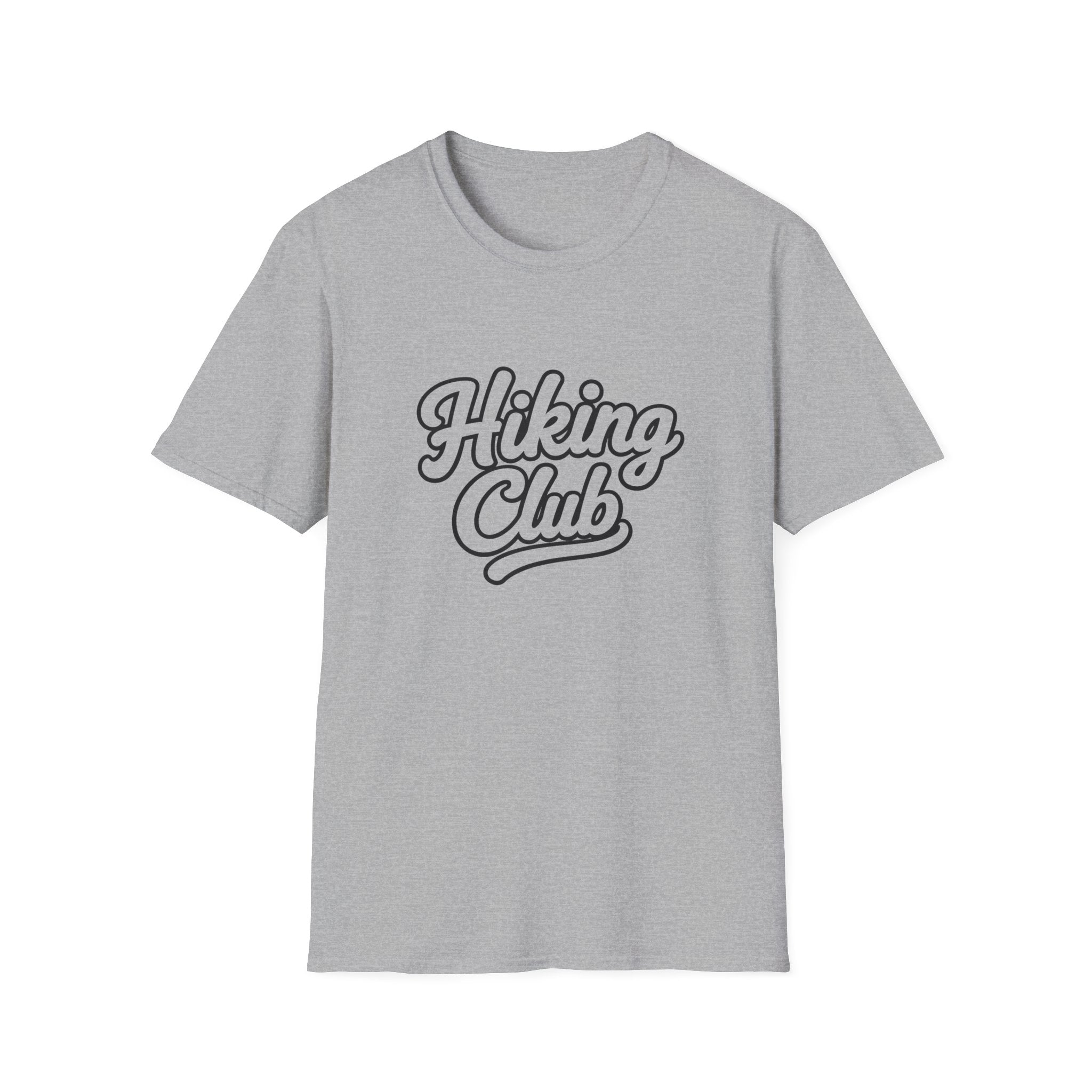 Hiking Club T-Shirt — Vintage Script Outdoors Tee for Hikers