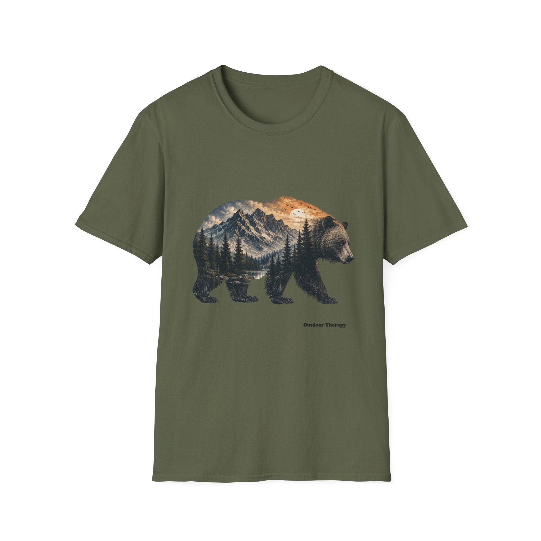 Bear Mountain Tee — Scenic Forest Bear Graphic T-Shirt