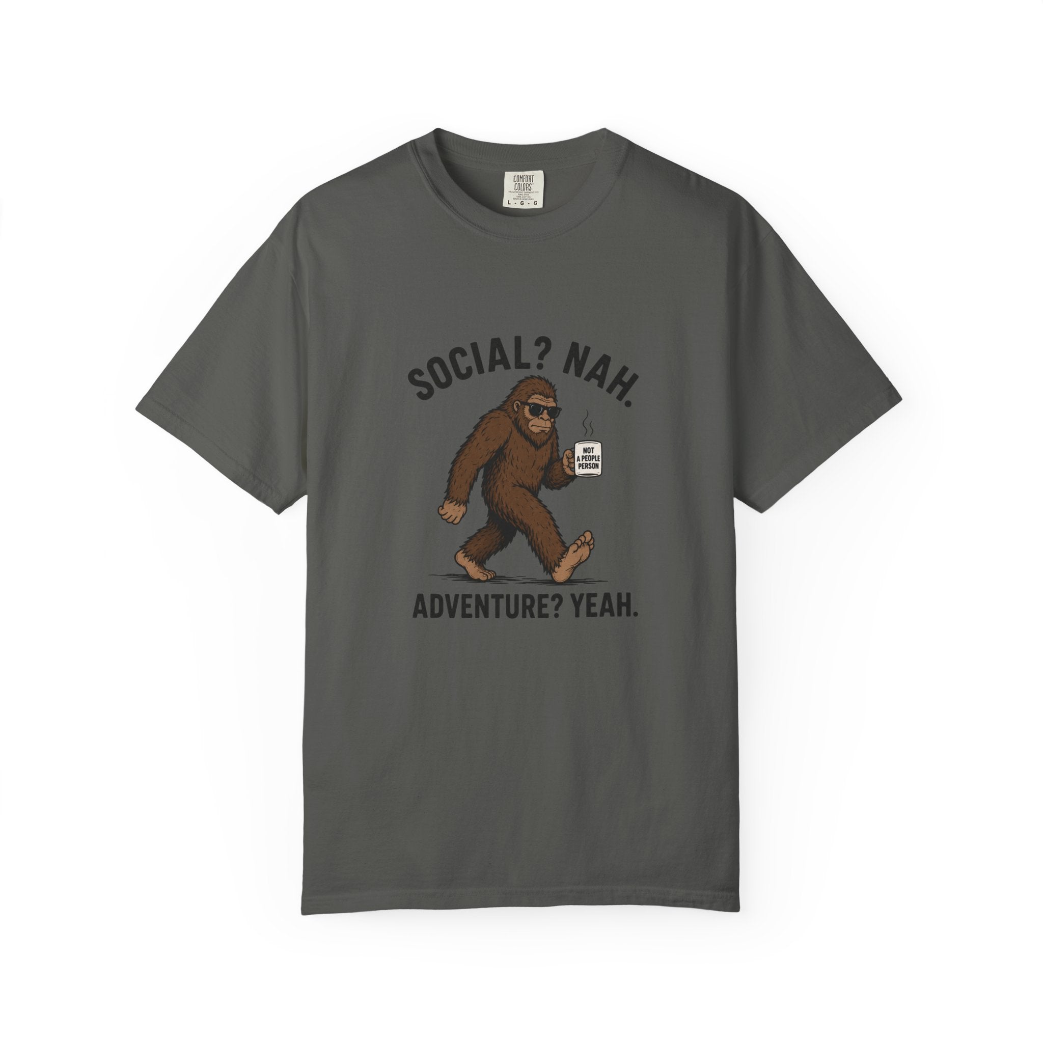 Social? Nah Sasquatch T-shirt | Adventure? Yeah Bigfoot Tee