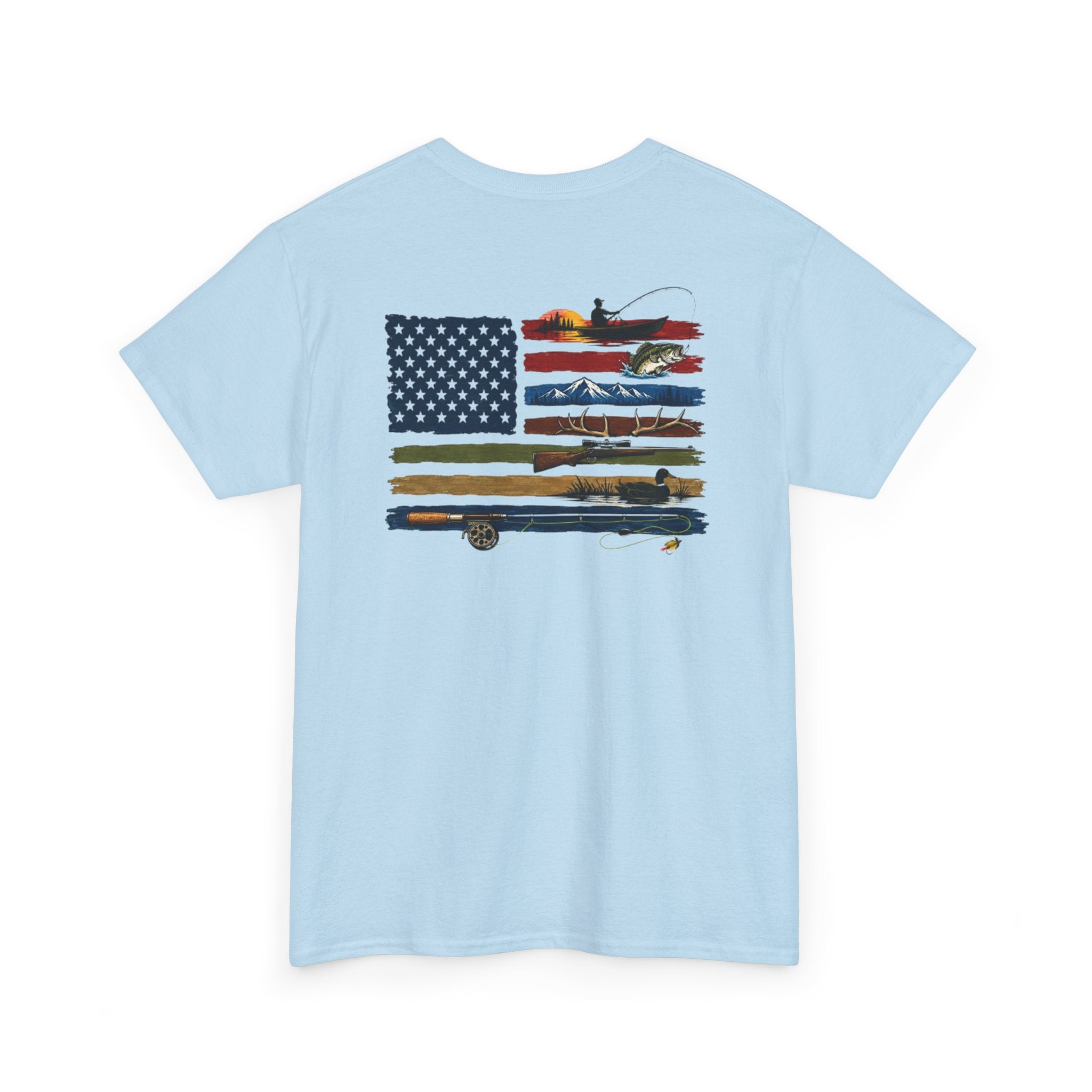 American Flag With Outdoors Gear Tee