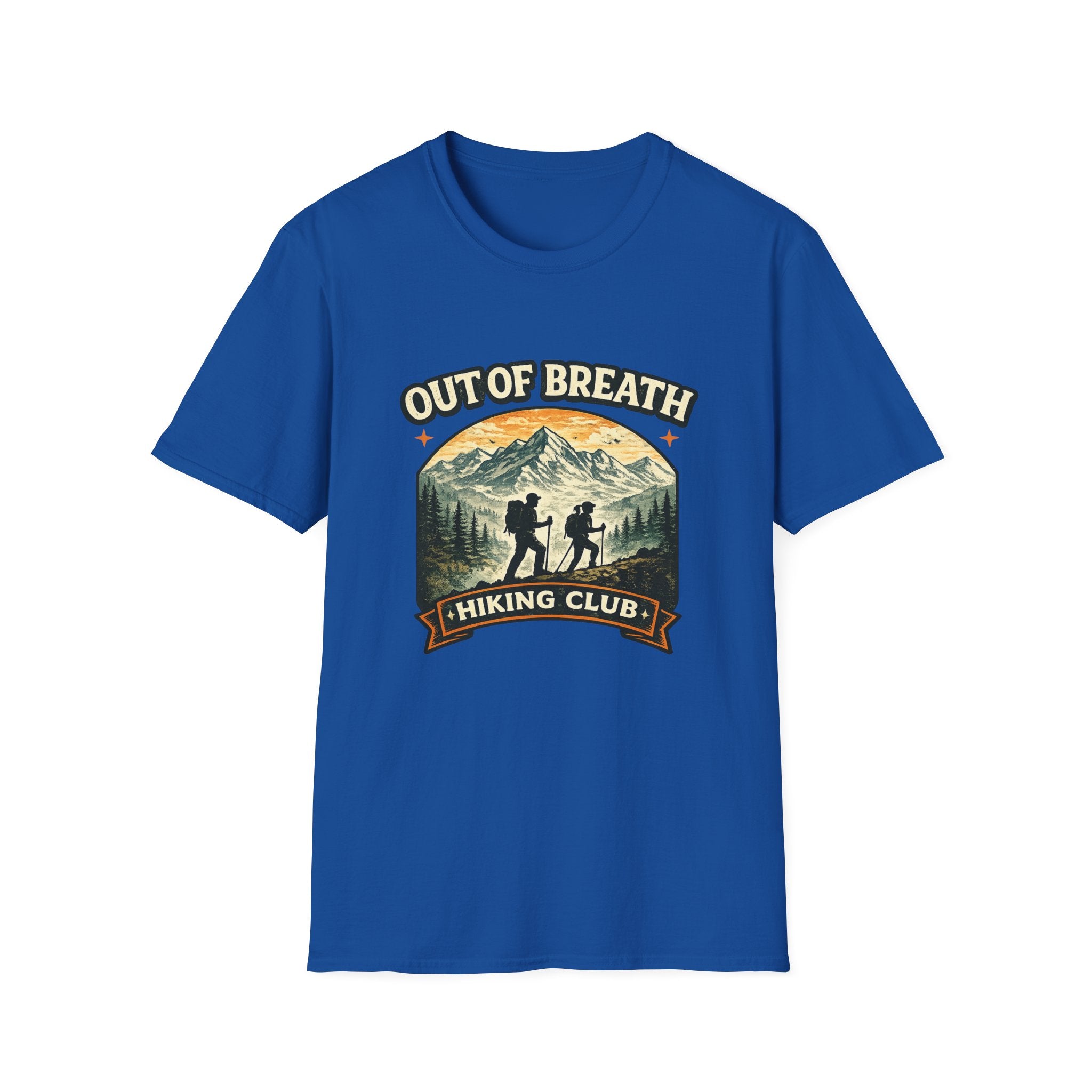 Out of Breath Hiking Club T-Shirt — Mountain Hikers Retro Graphic Tee