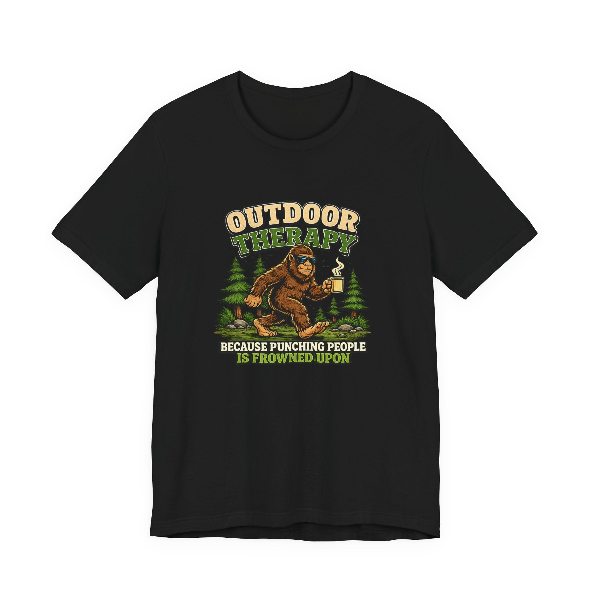 Outdoor Therapy T‑Shirt – Because Punching People Is frowned Upon Tee