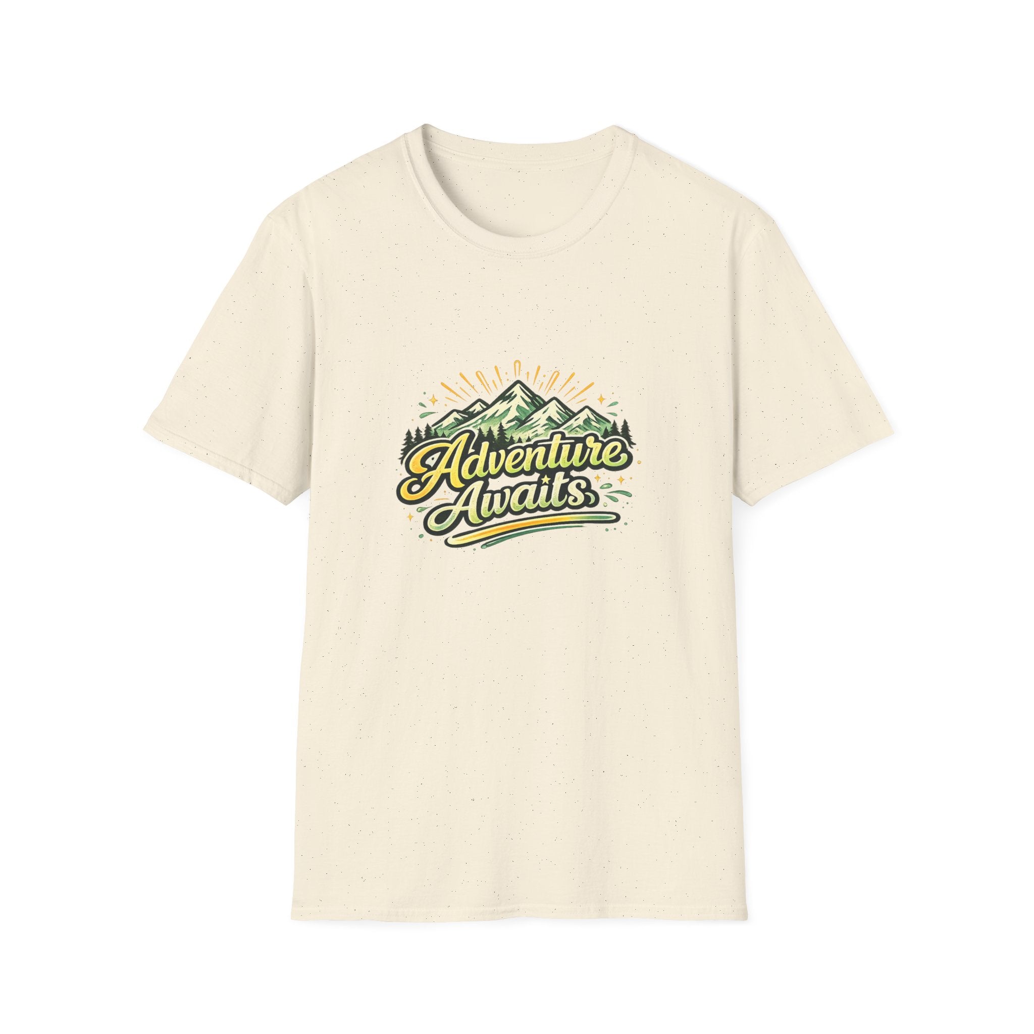 Adventure Awaits T-Shirt — Mountain Graphic Tee for Hikers & Campers