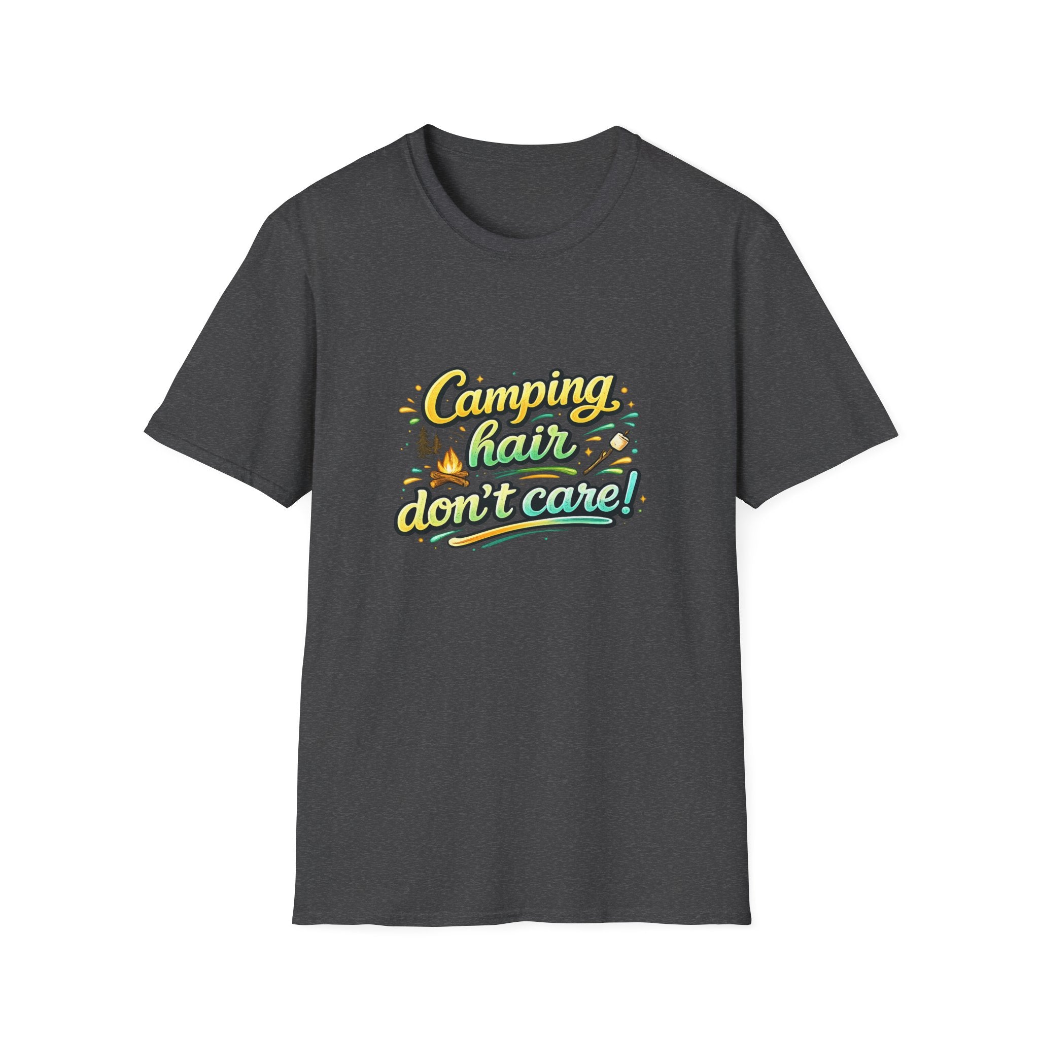 Camping Hair Don't Care T-Shirt — Funny Outdoor Camper Shirt