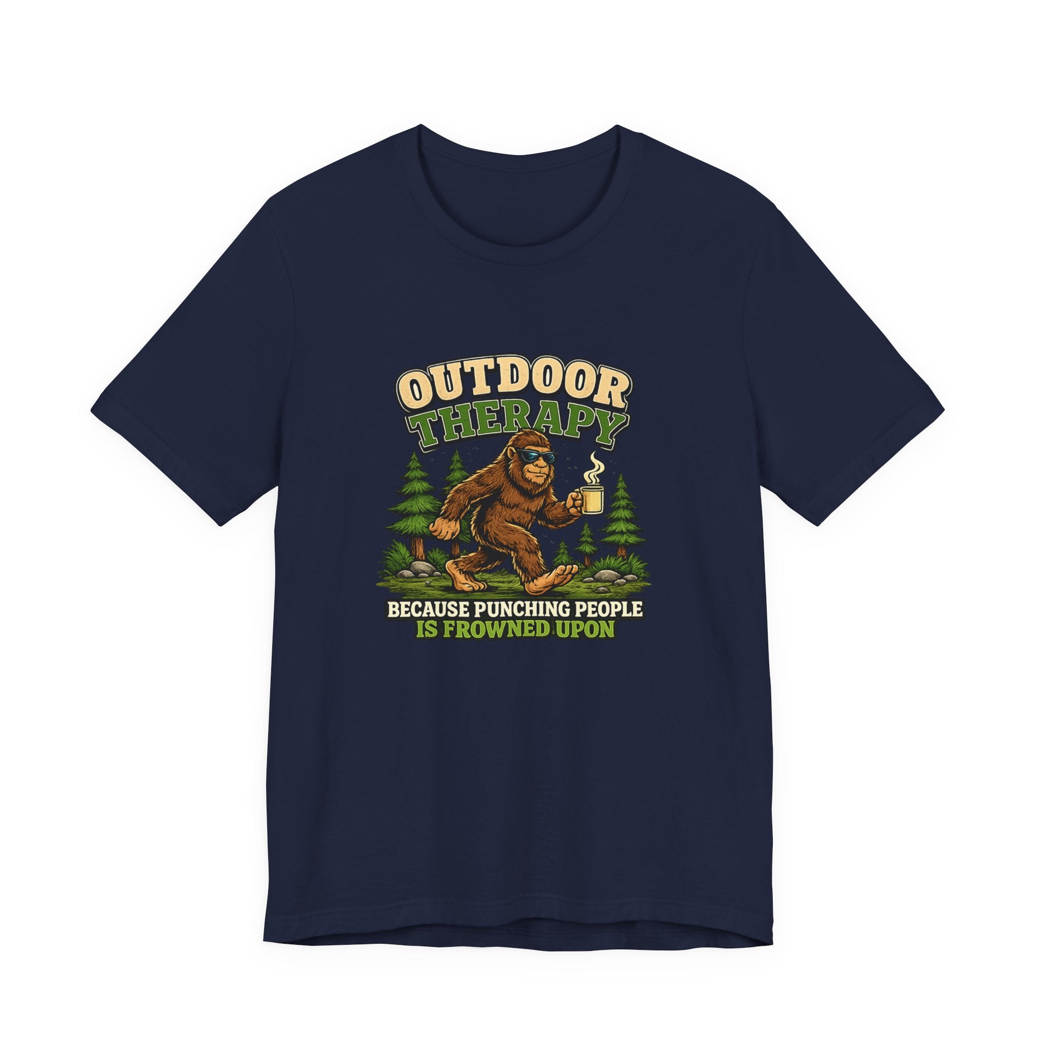 Outdoor Therapy T‑Shirt – Because Punching People Is frowned Upon Tee