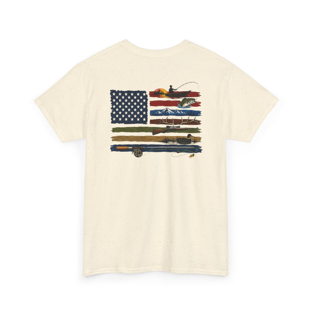 American Flag With Outdoors Gear Tee