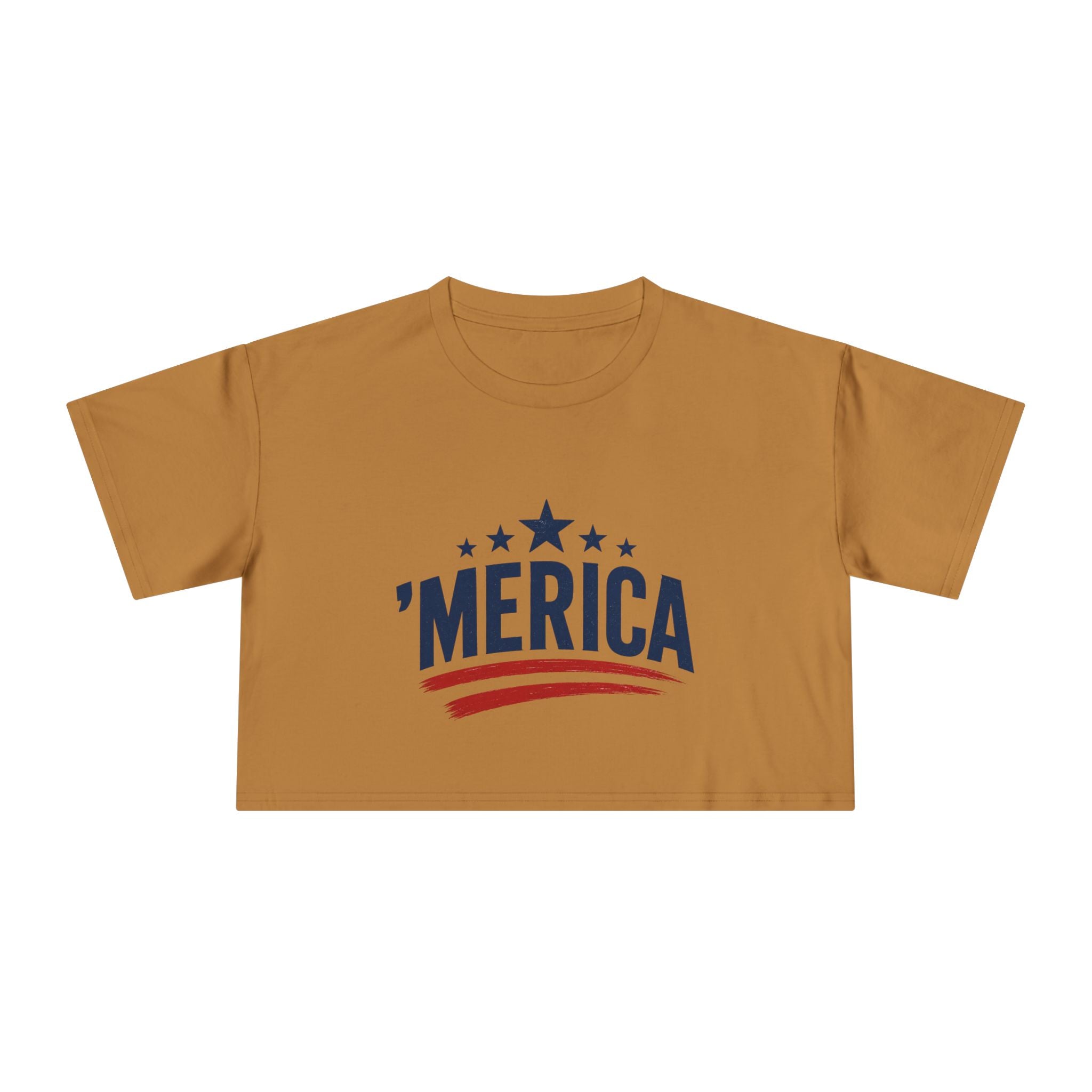 Merica Crop Tee – Patriotic Women’s Cropped T-Shirt for 4th of July & Summer