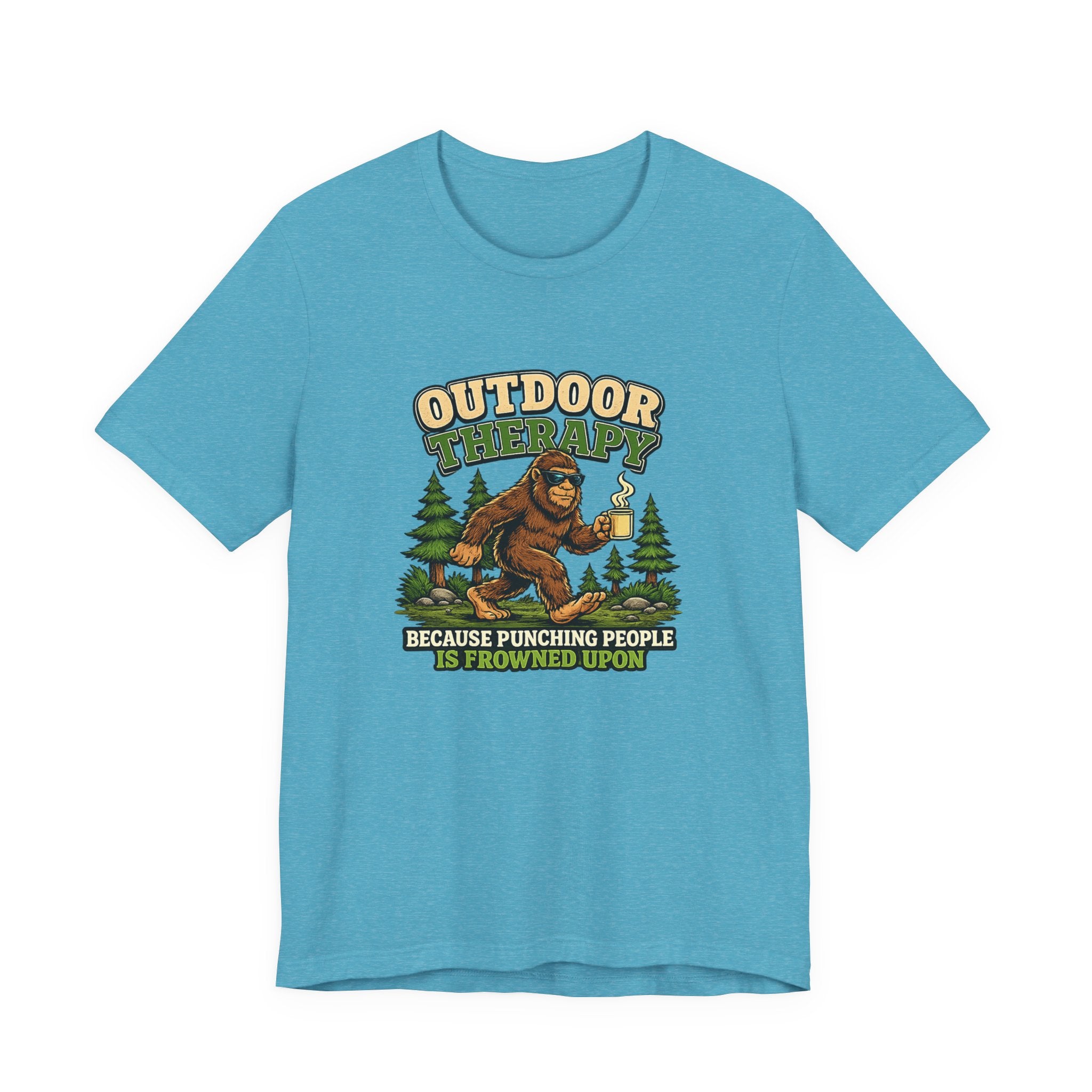 Outdoor Therapy T‑Shirt – Because Punching People Is frowned Upon Tee