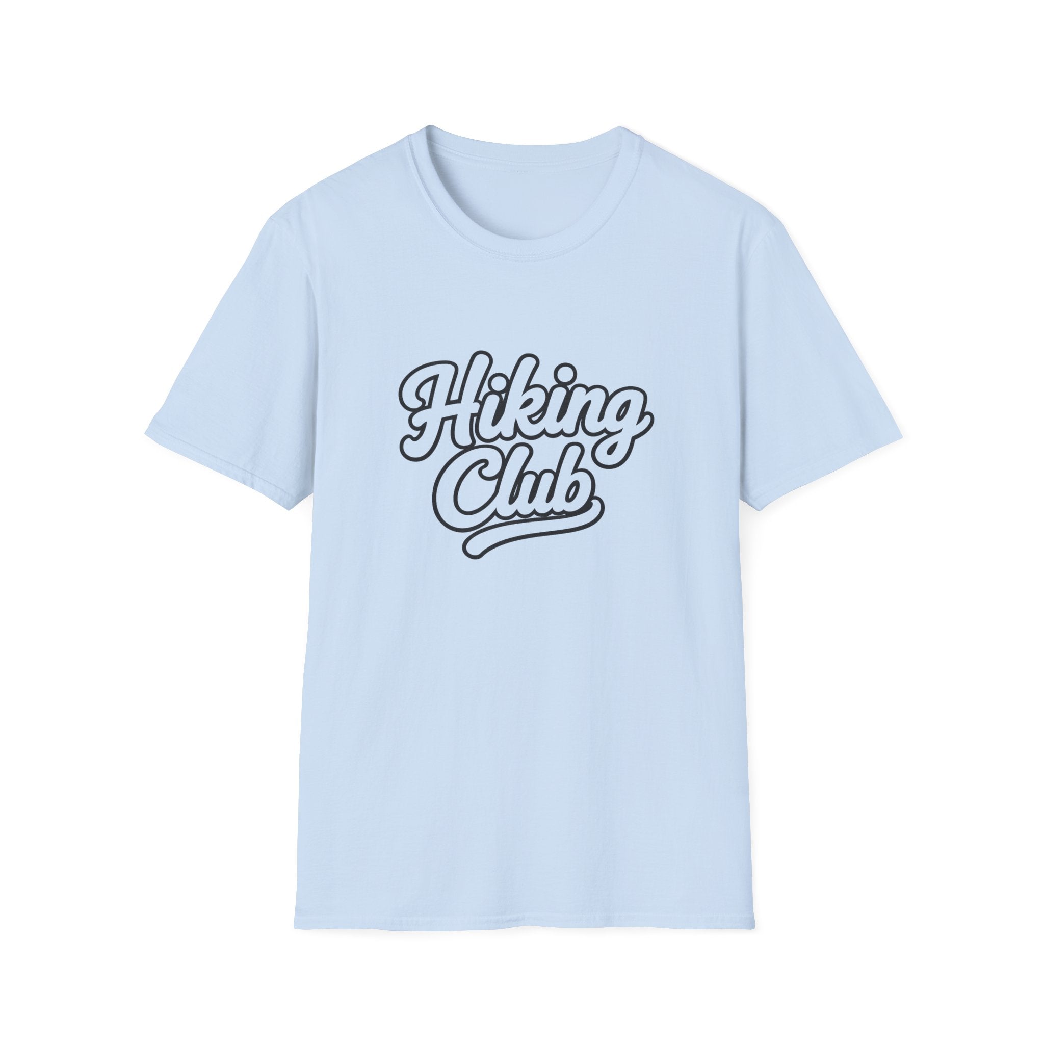 Hiking Club T-Shirt — Vintage Script Outdoors Tee for Hikers
