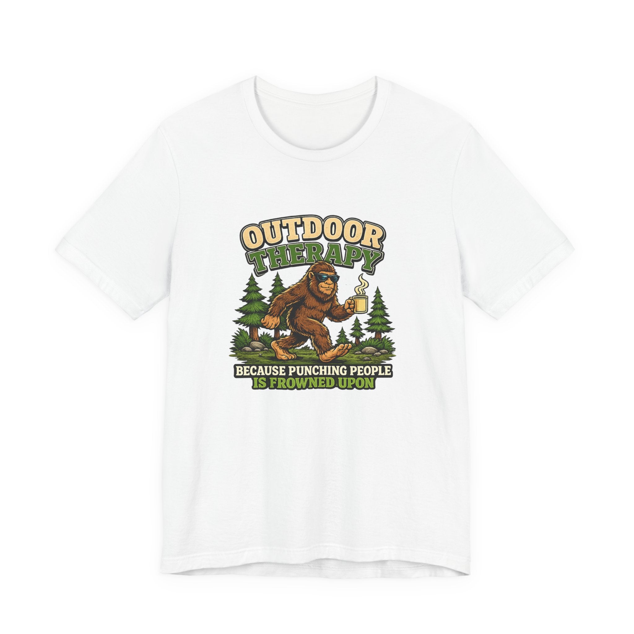 Outdoor Therapy T‑Shirt – Because Punching People Is frowned Upon Tee