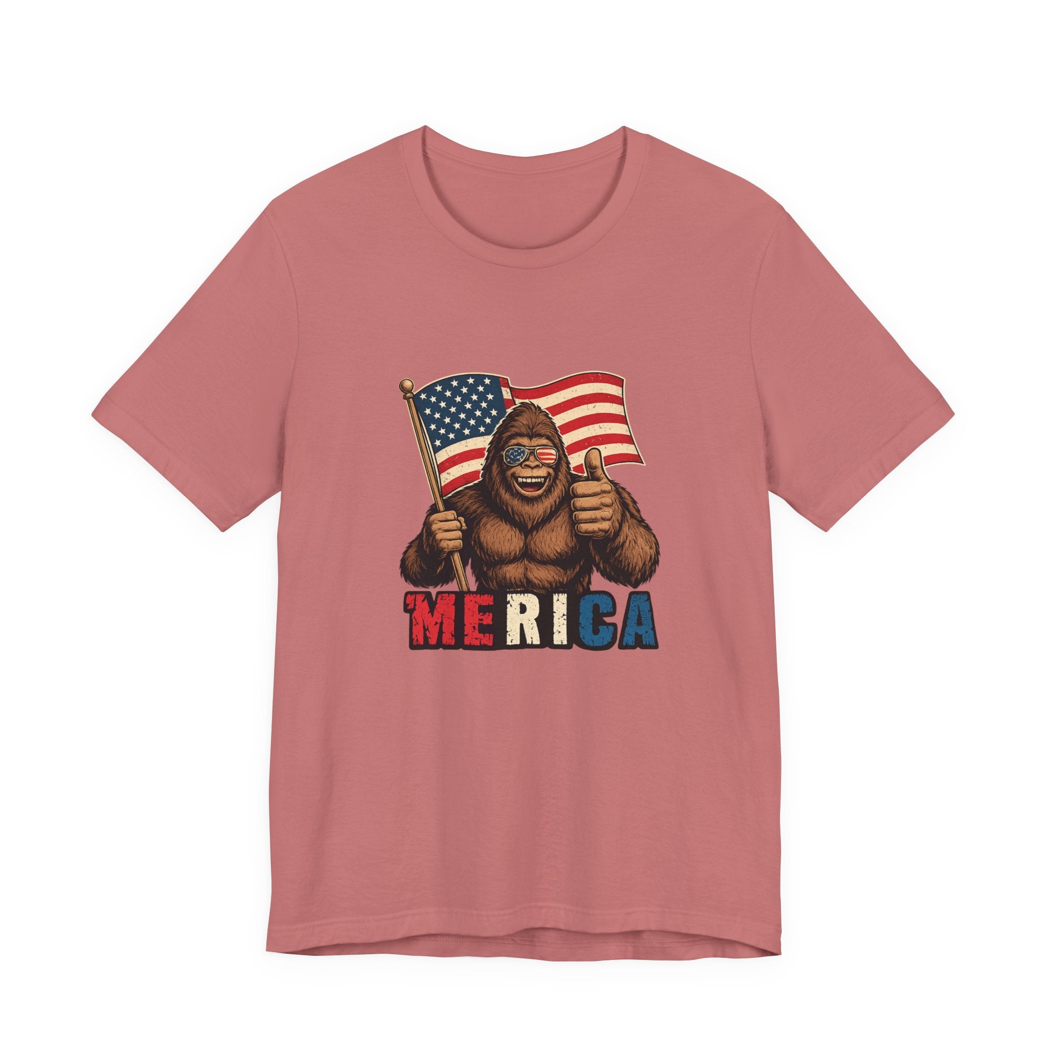 Merica Bigfoot Flag T-Shirt — Patriotic 4th of July Tee