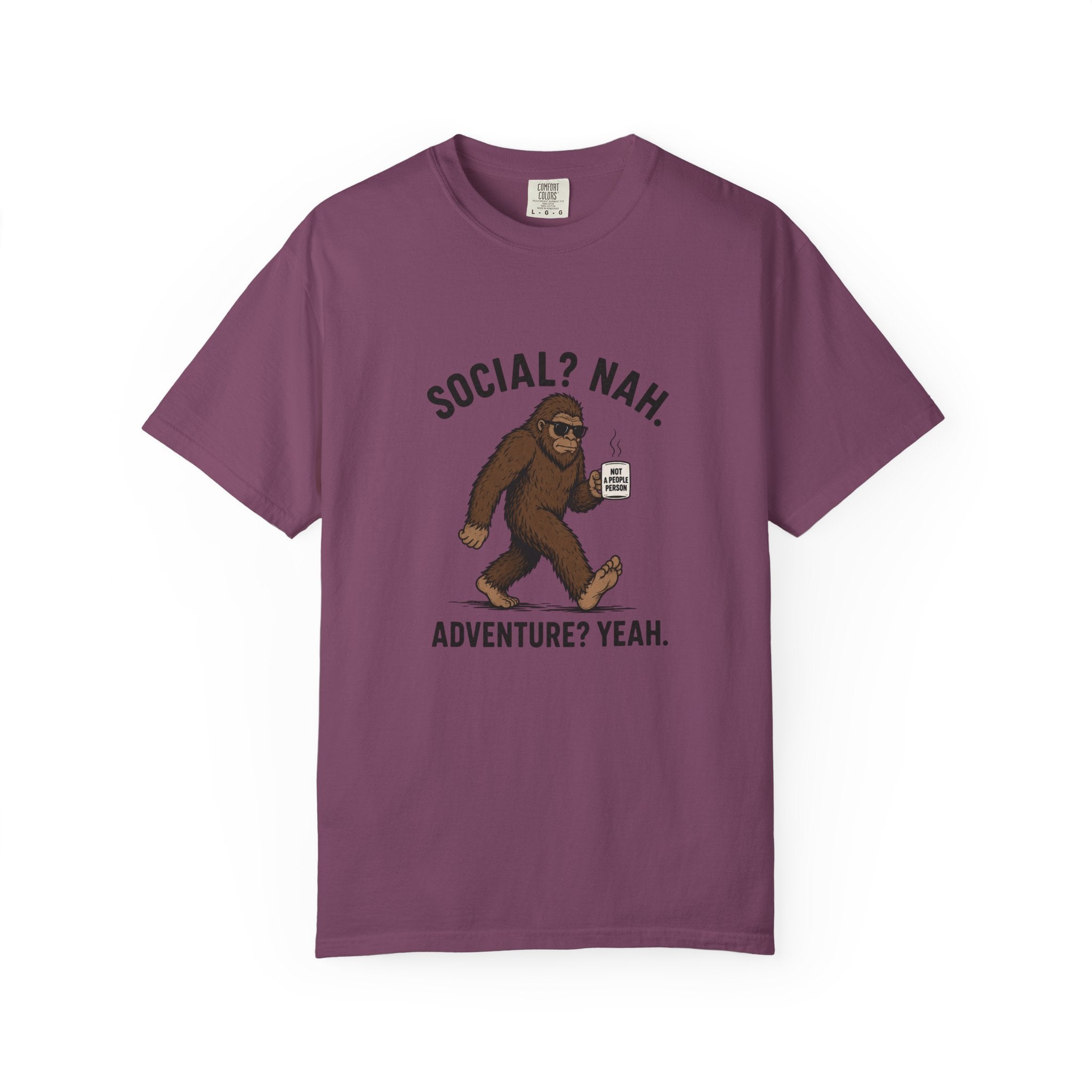Social? Nah Sasquatch T-shirt | Adventure? Yeah Bigfoot Tee