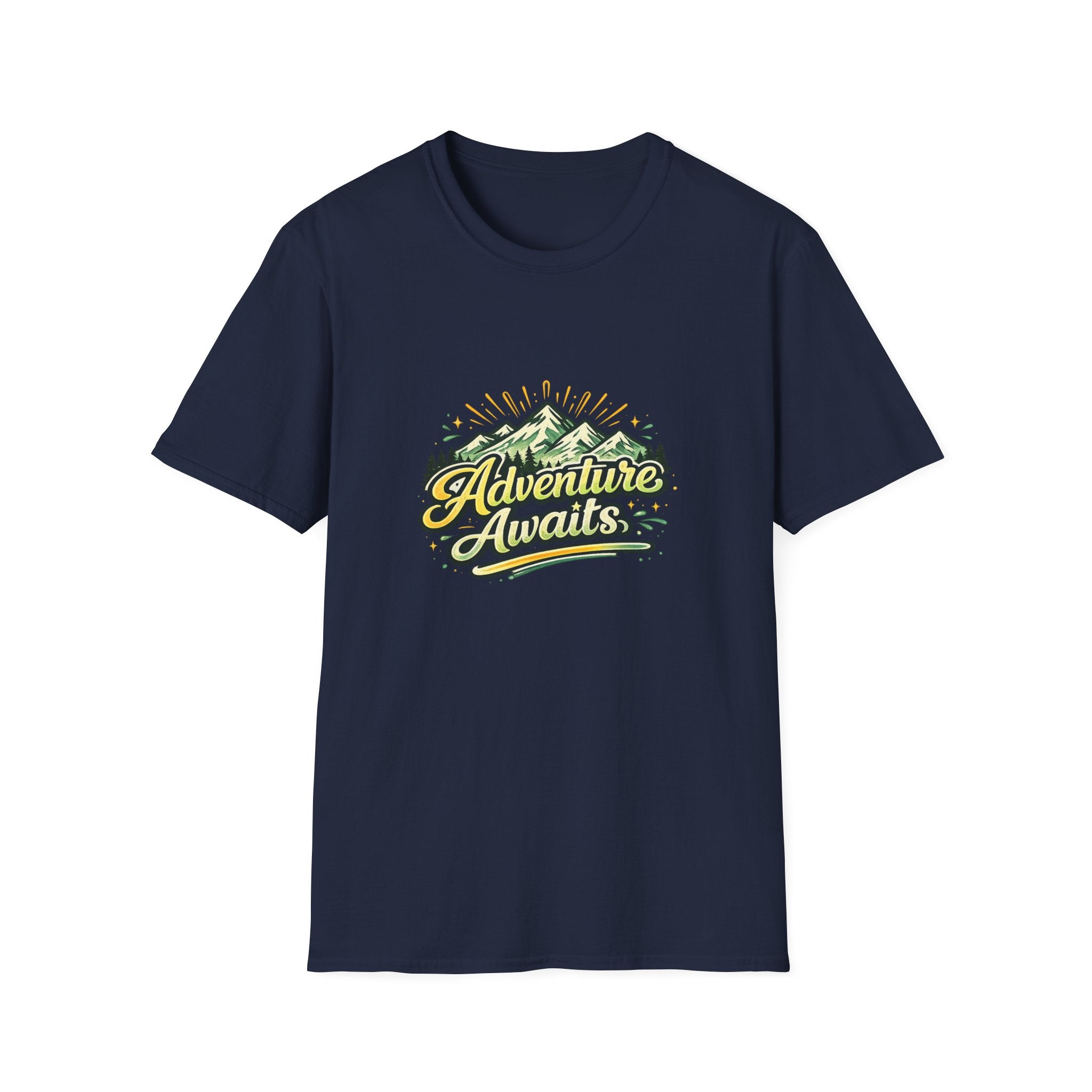 Adventure Awaits T-Shirt — Mountain Graphic Tee for Hikers & Campers