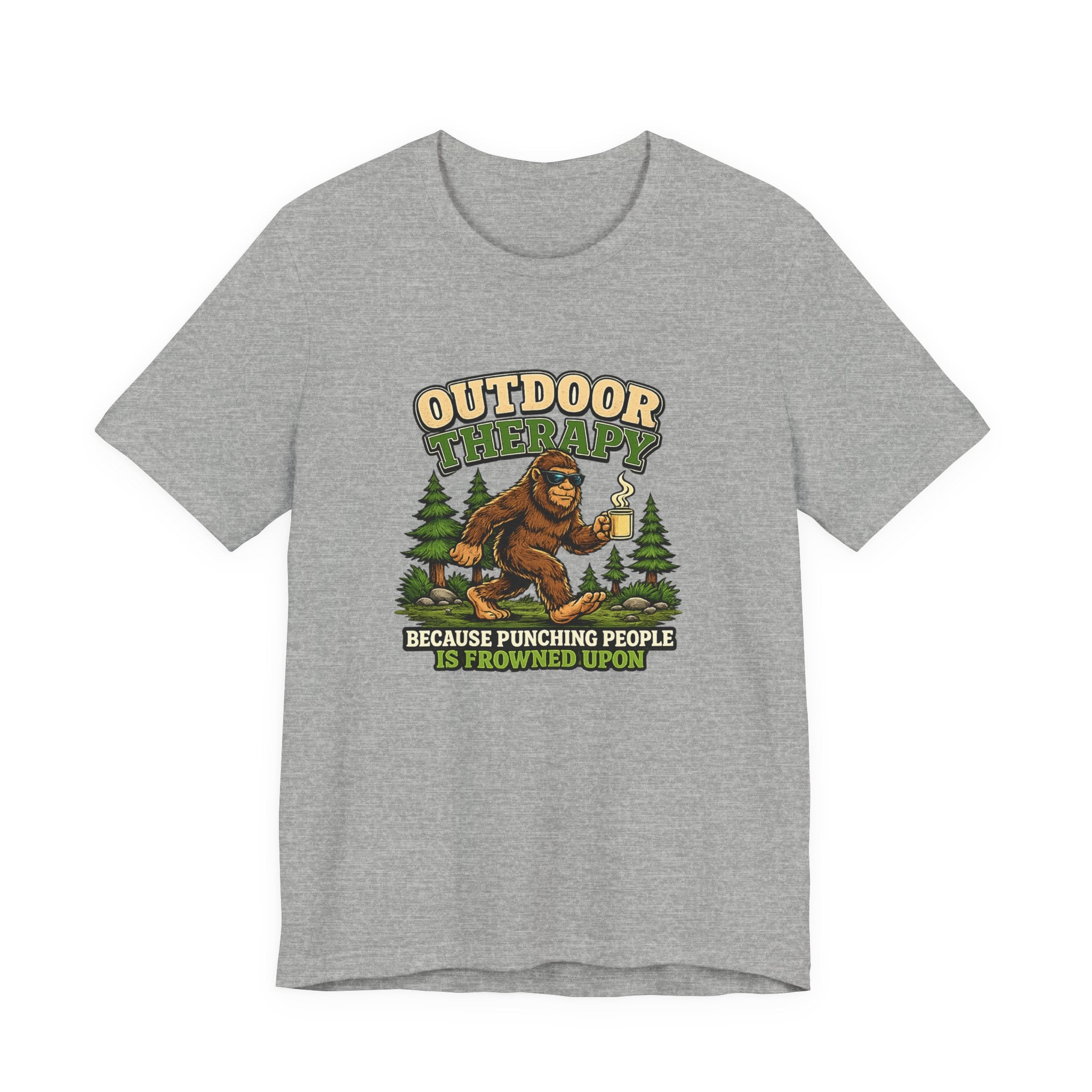Outdoor Therapy T‑Shirt – Because Punching People Is frowned Upon Tee
