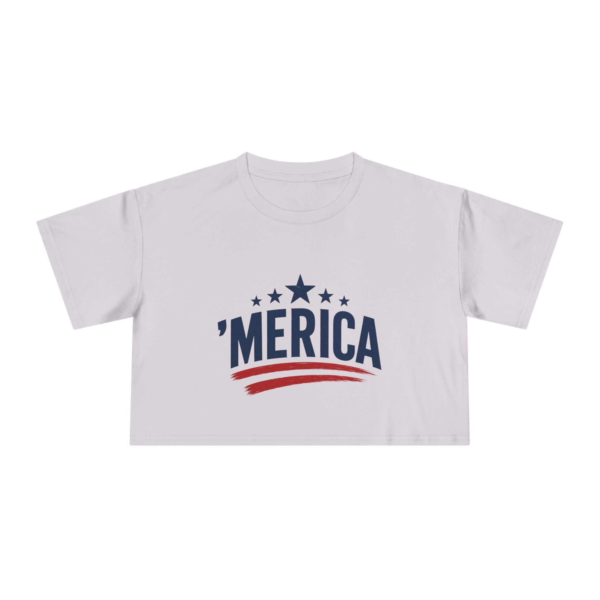 Merica Crop Tee – Patriotic Women’s Cropped T-Shirt for 4th of July & Summer