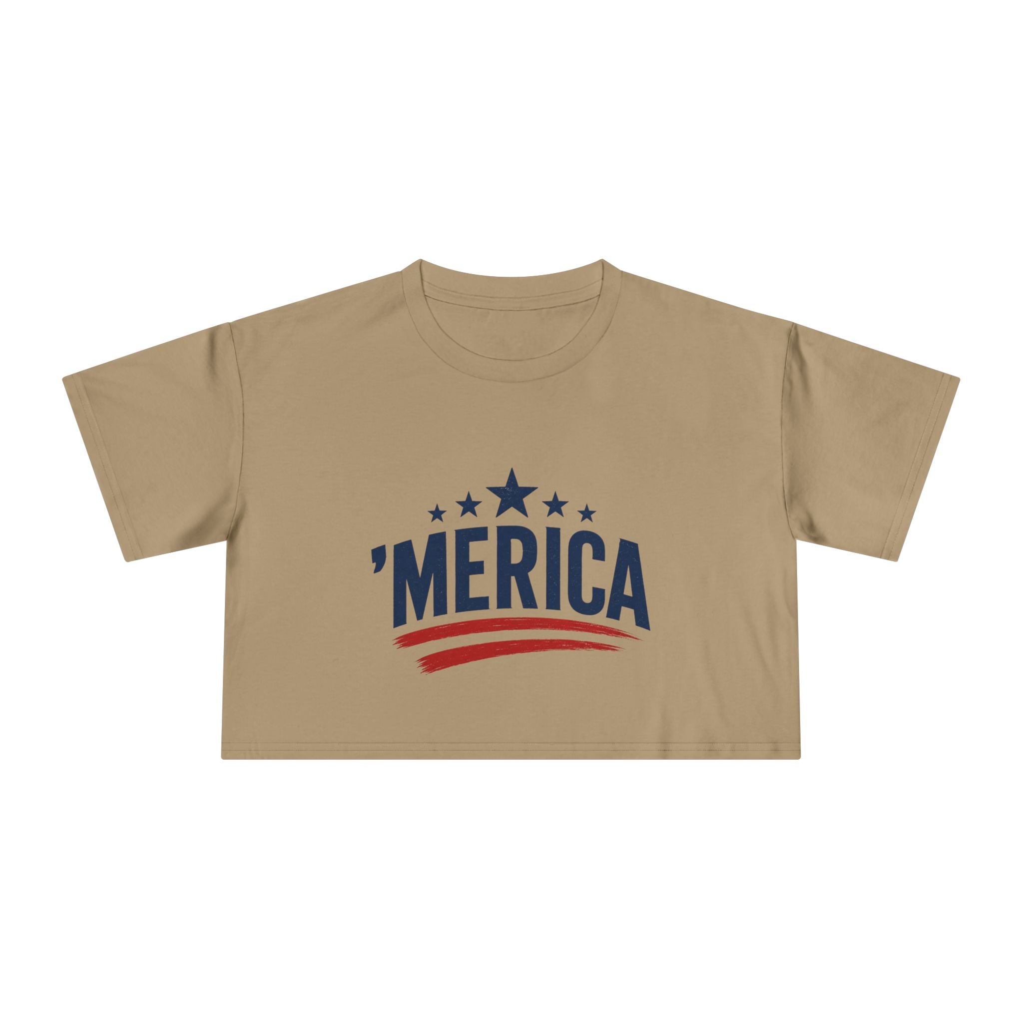 Merica Crop Tee – Patriotic Women’s Cropped T-Shirt for 4th of July & Summer