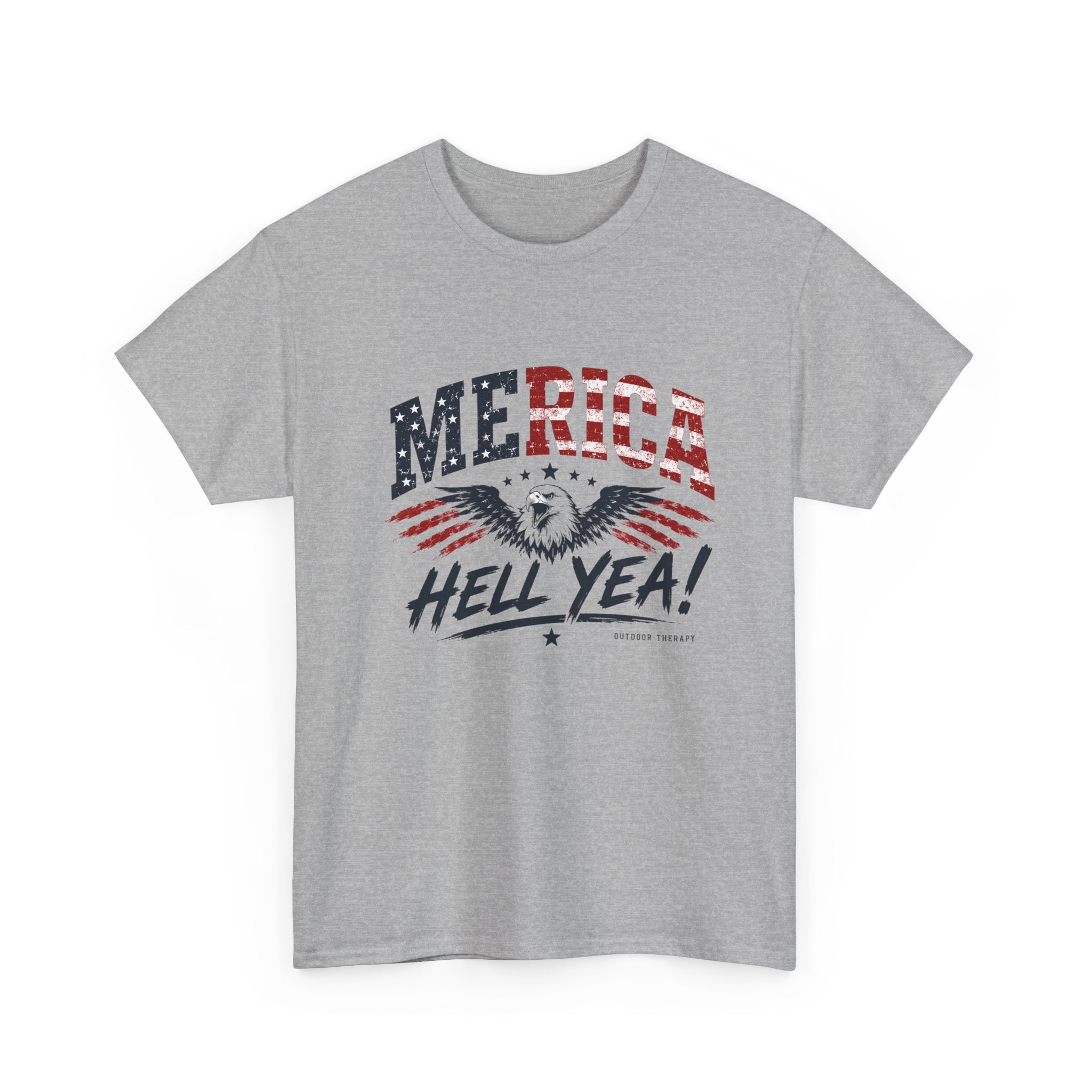 Merica Hell Yea! Patriotic Eagle T-Shirt - 4th of July American Flag Tee