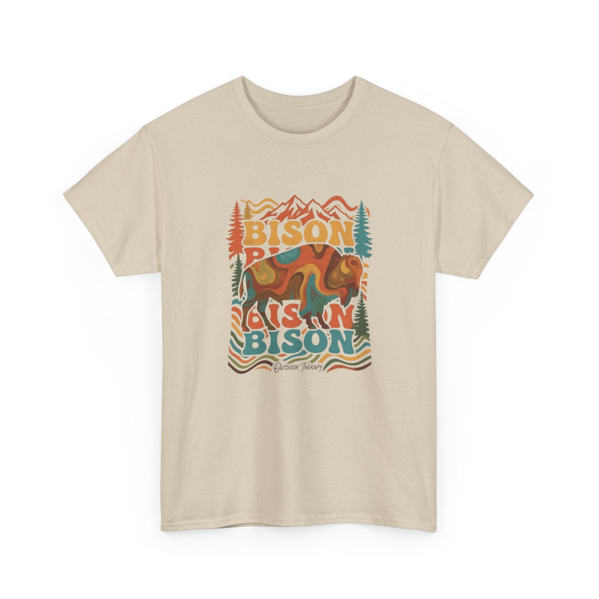 Bison Retro Mountain Vintage Wildlife T-Shirt