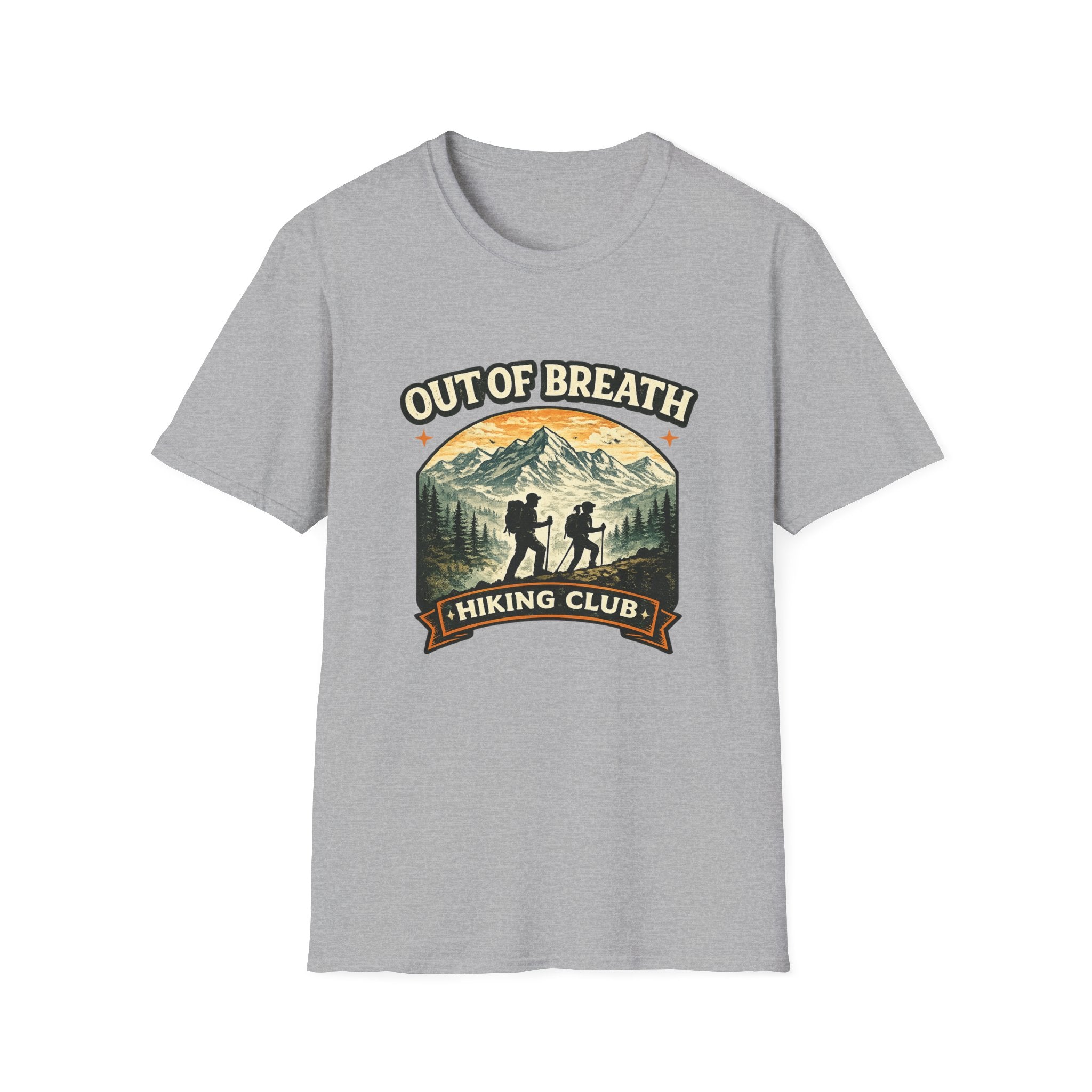 Out of Breath Hiking Club T-Shirt — Mountain Hikers Retro Graphic Tee