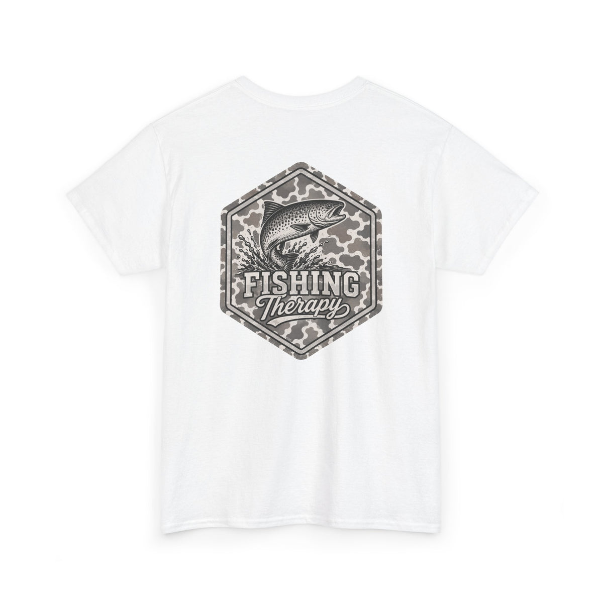 Fishing Therapy Grey Camo Tee