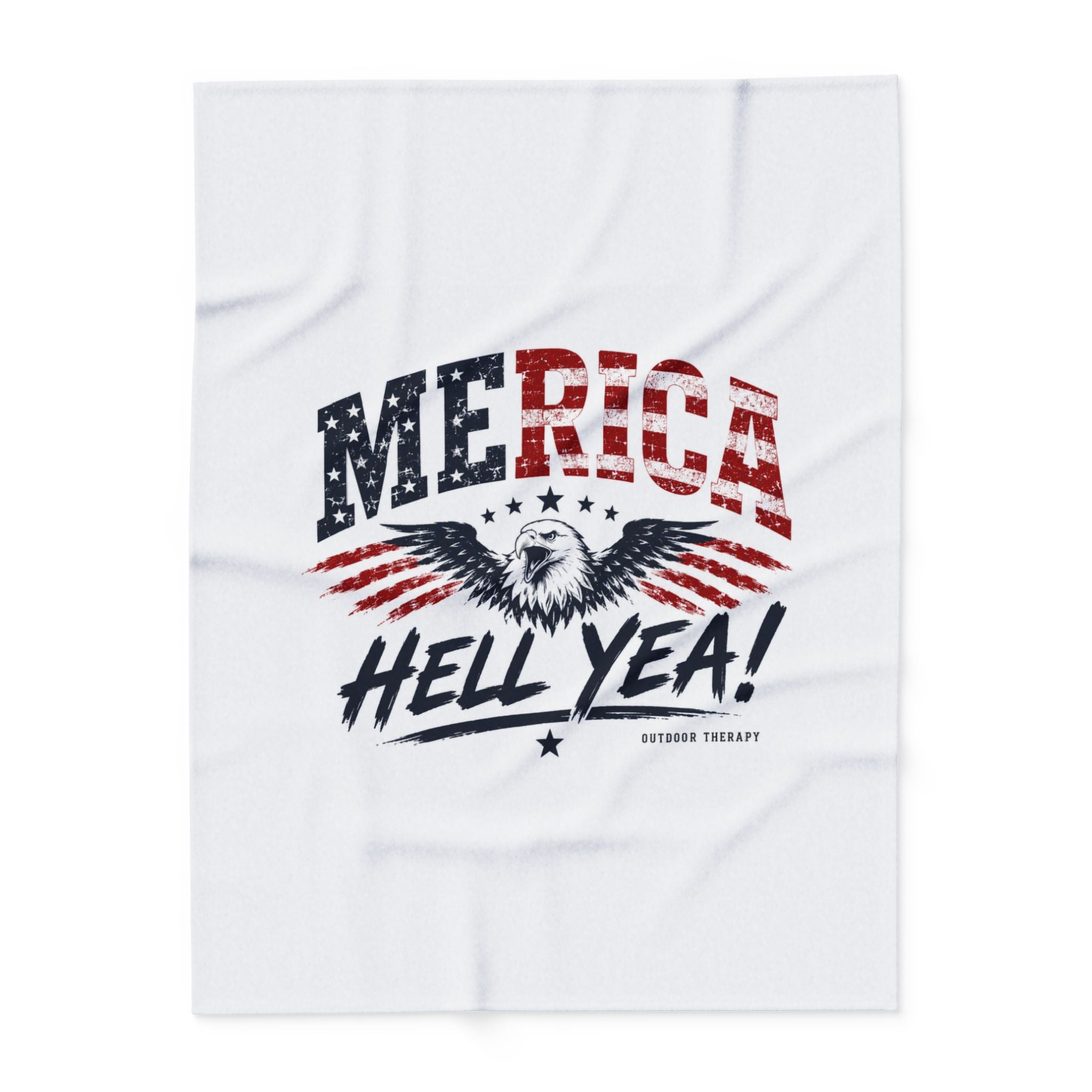 Arctic Fleece Blanket — "Merica Hell Yea" Patriotic Eagle Throw