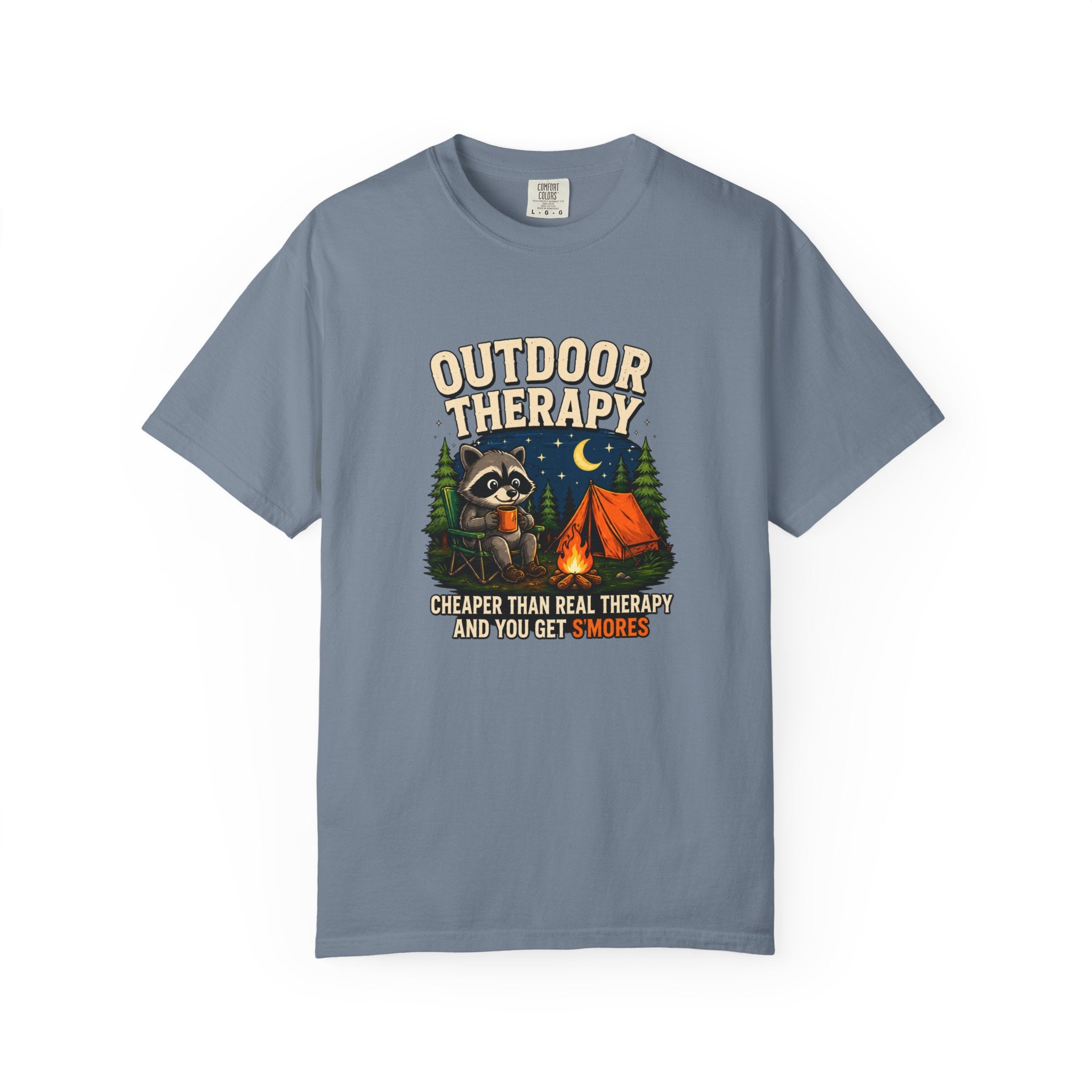 Outdoor Therapy raccoon camping T-shirt