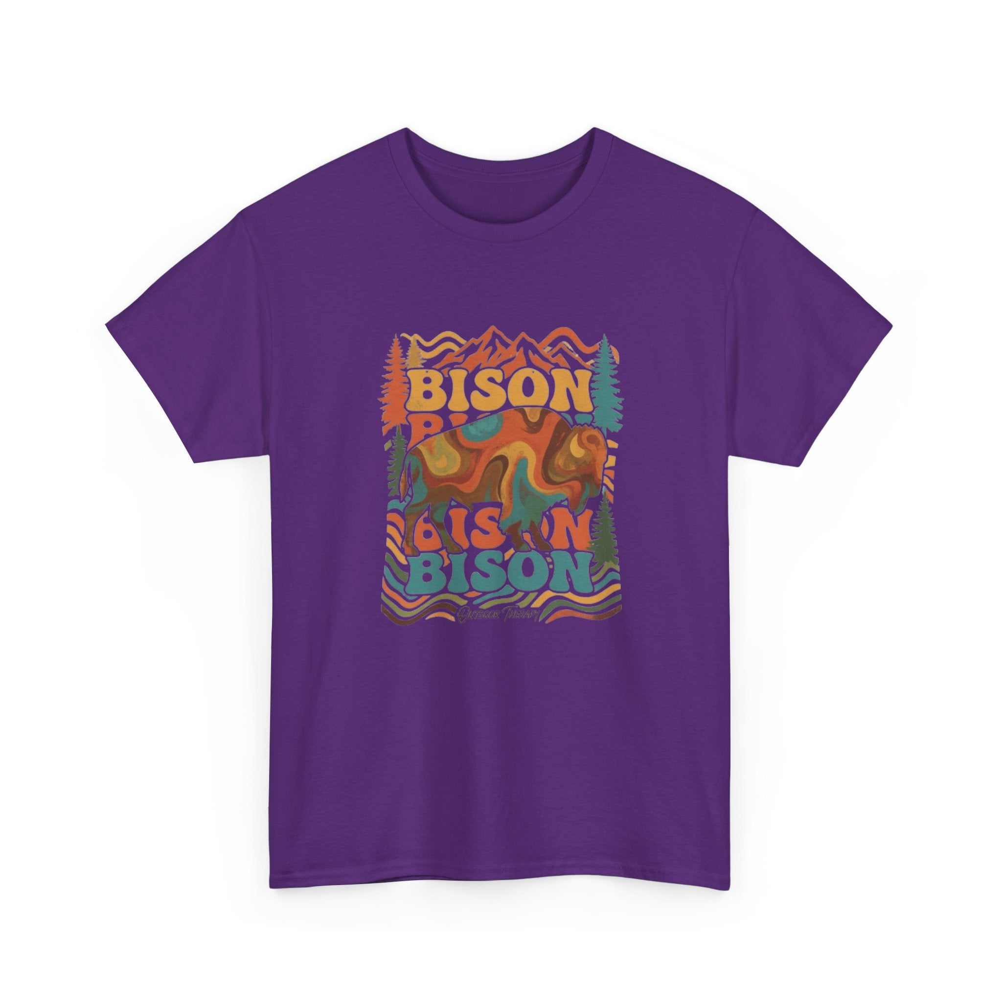 Bison Retro Mountain Vintage Wildlife T-Shirt