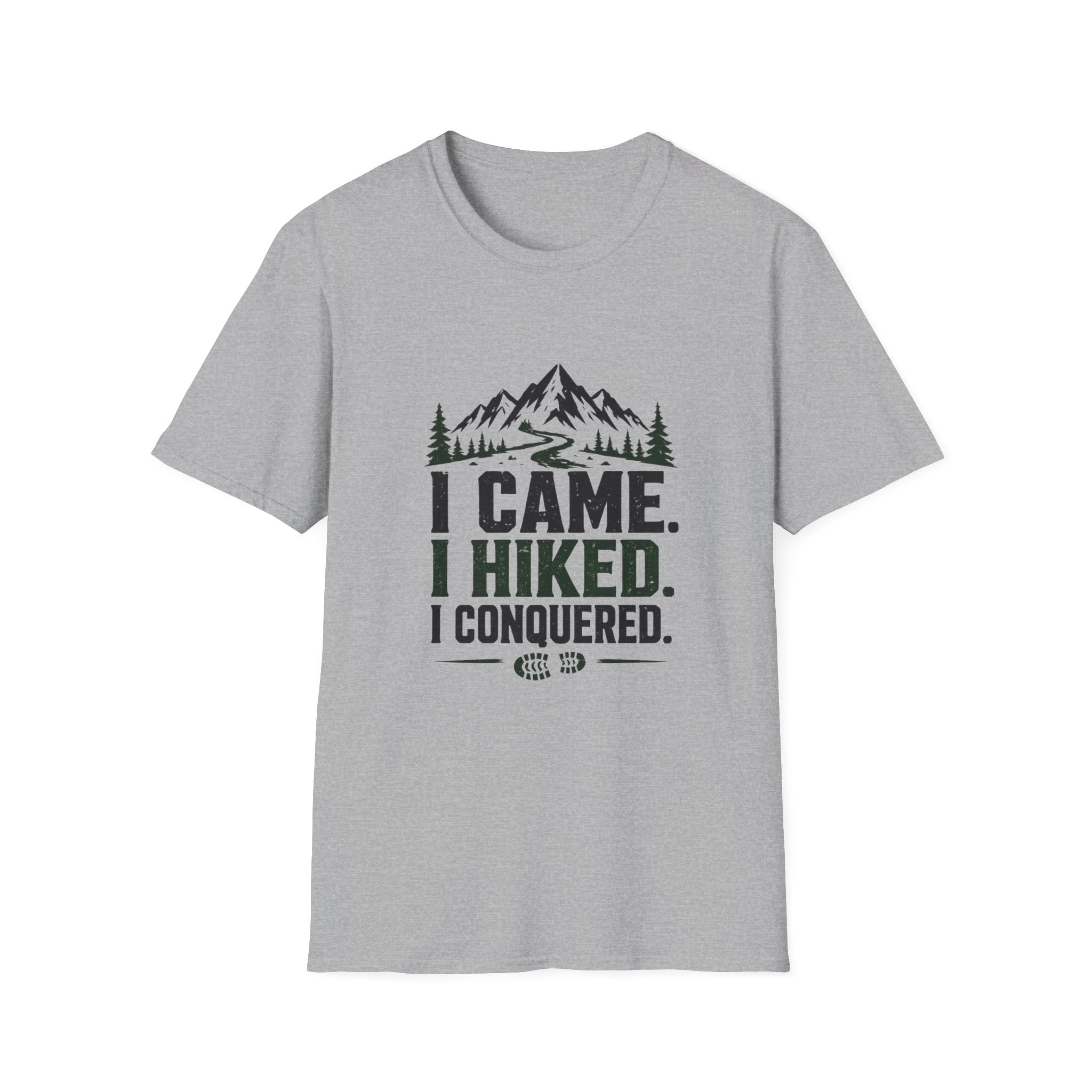 Hiking T-Shirt — I Came. I Hiked. I Conquered. Mountain Trail Tee