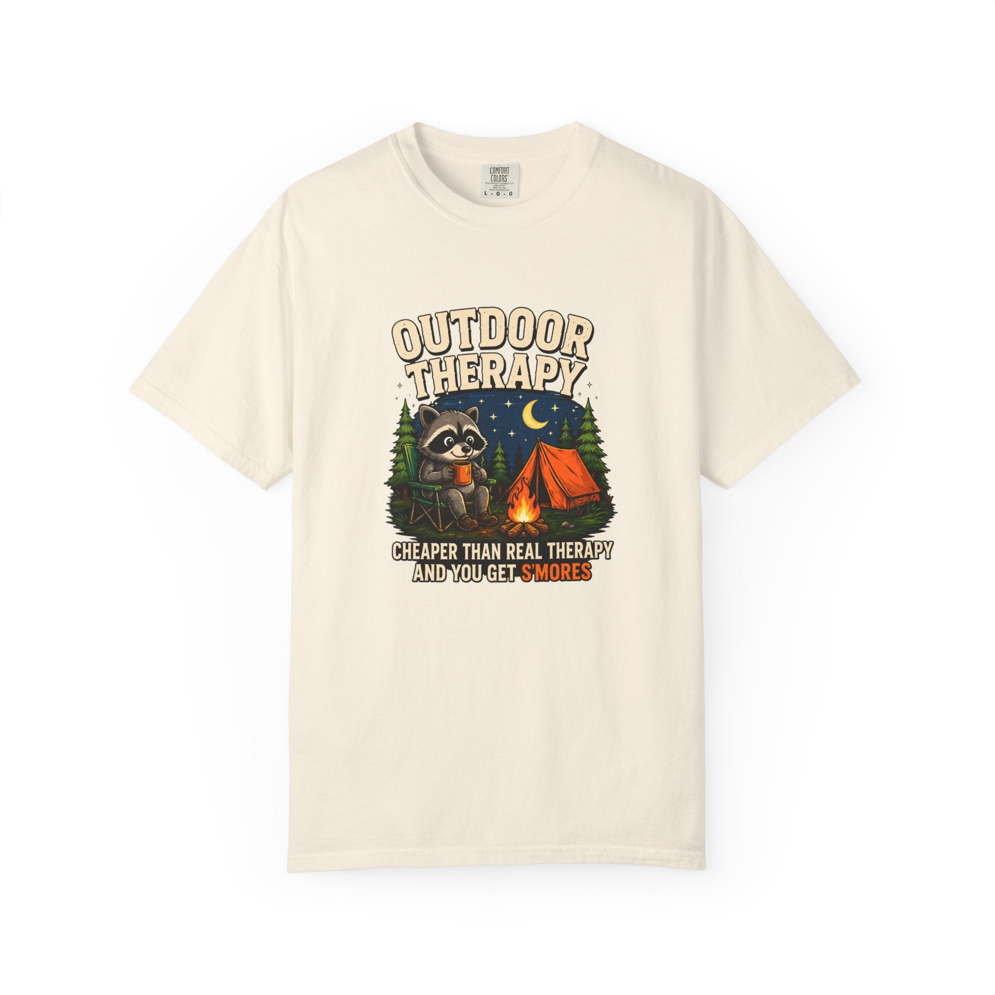 Outdoor Therapy raccoon camping T-shirt