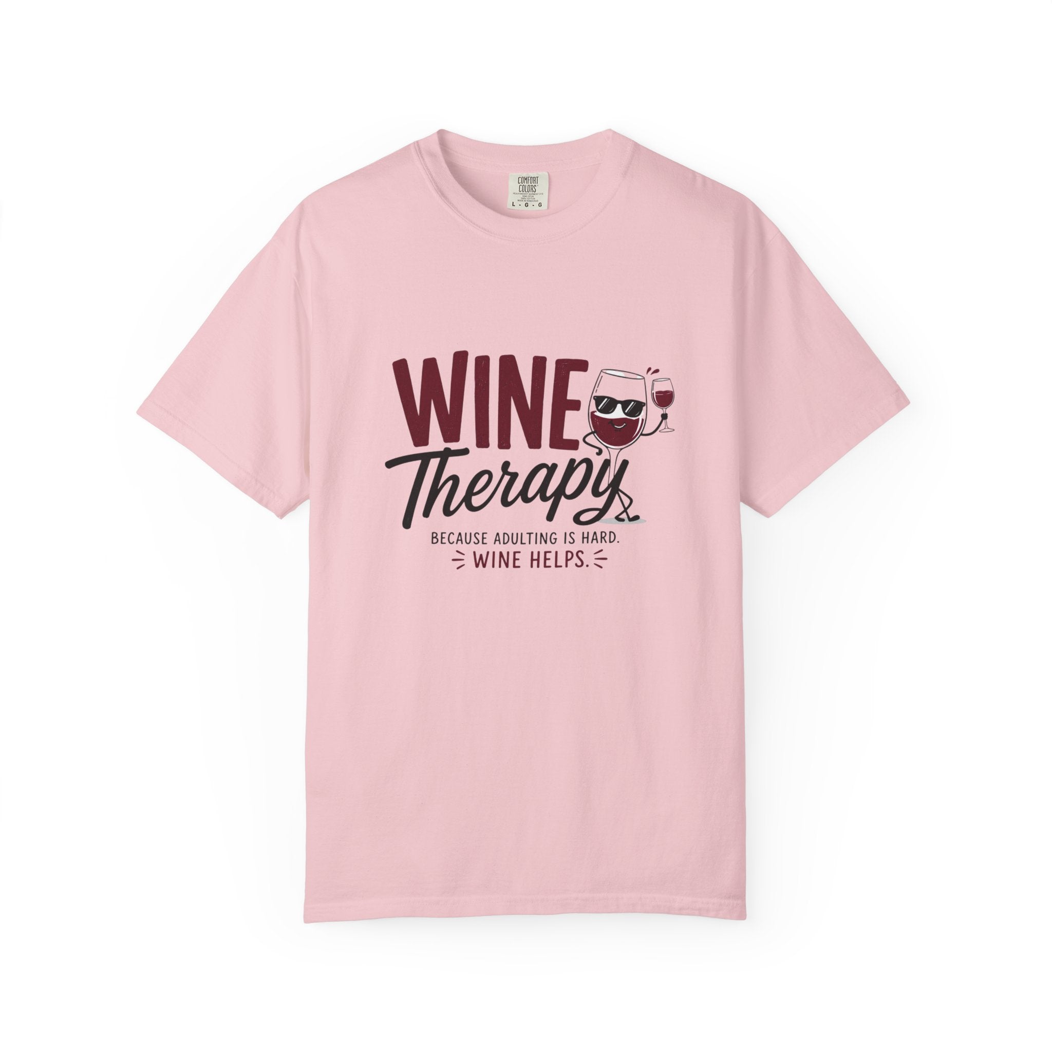 Wine Therapy T-Shirt — Wine Therapy: Because Adulting Is Hard Wine Lover Tee