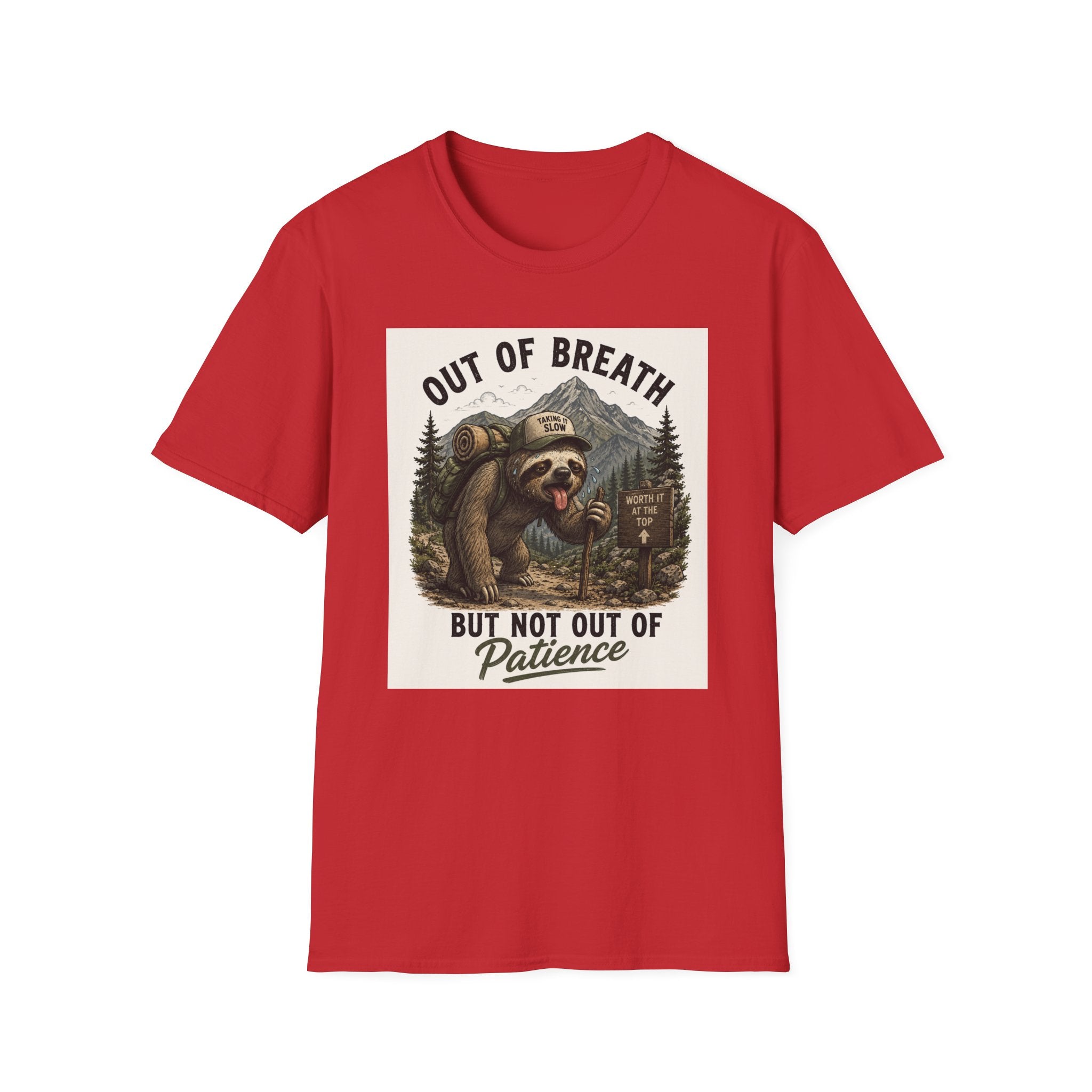 Out of Breath But Not Out of Patience Sloth Hiking T-Shirt