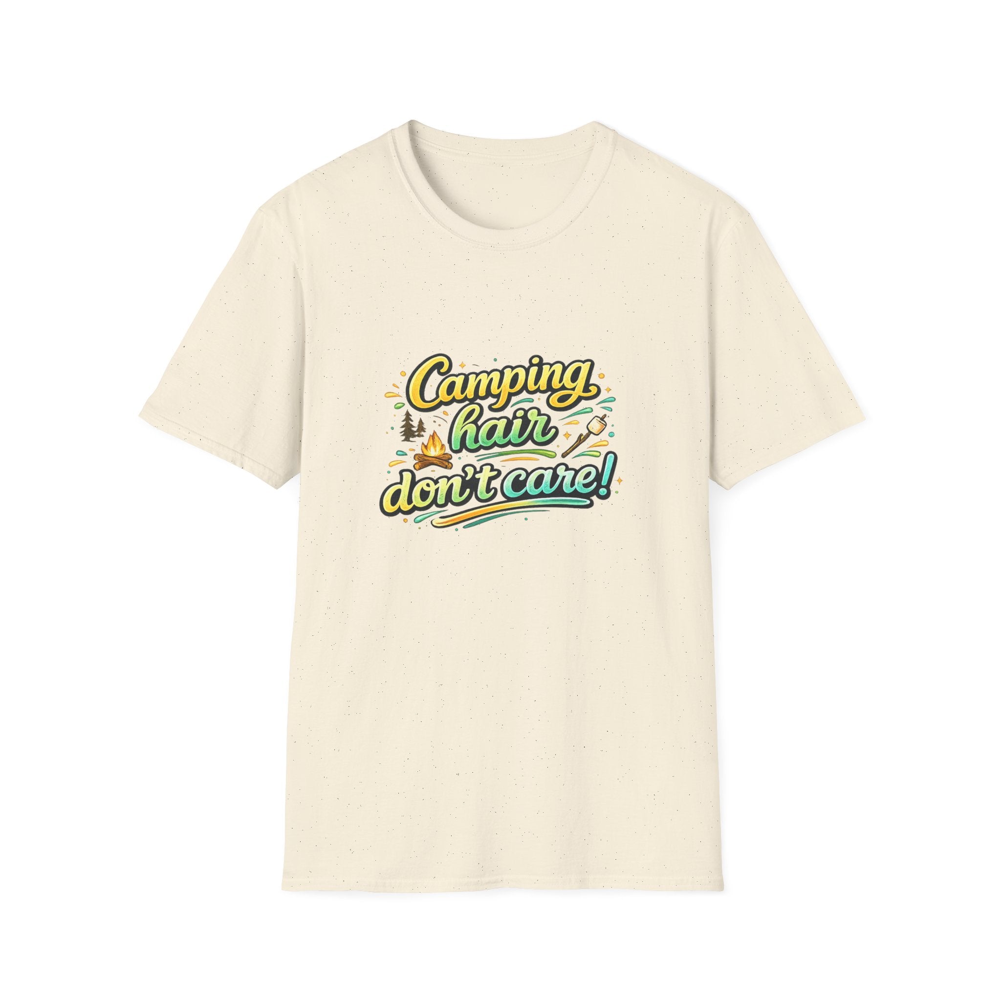 Camping Hair Don't Care T-Shirt — Funny Outdoor Camper Shirt