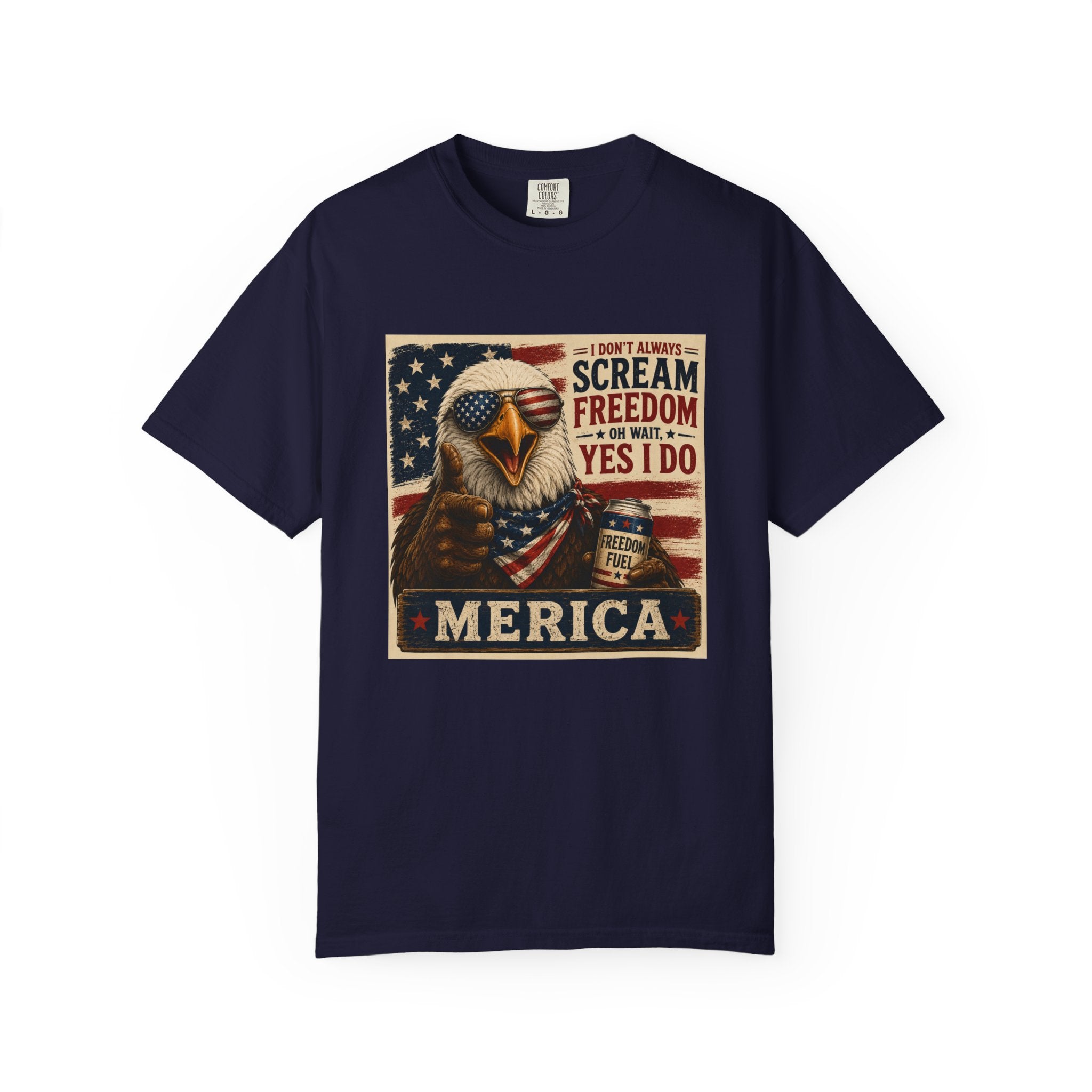 Patriotic 'Merica' Eagle T-Shirt — I Scream For Freedom Vintage American Flag Tee