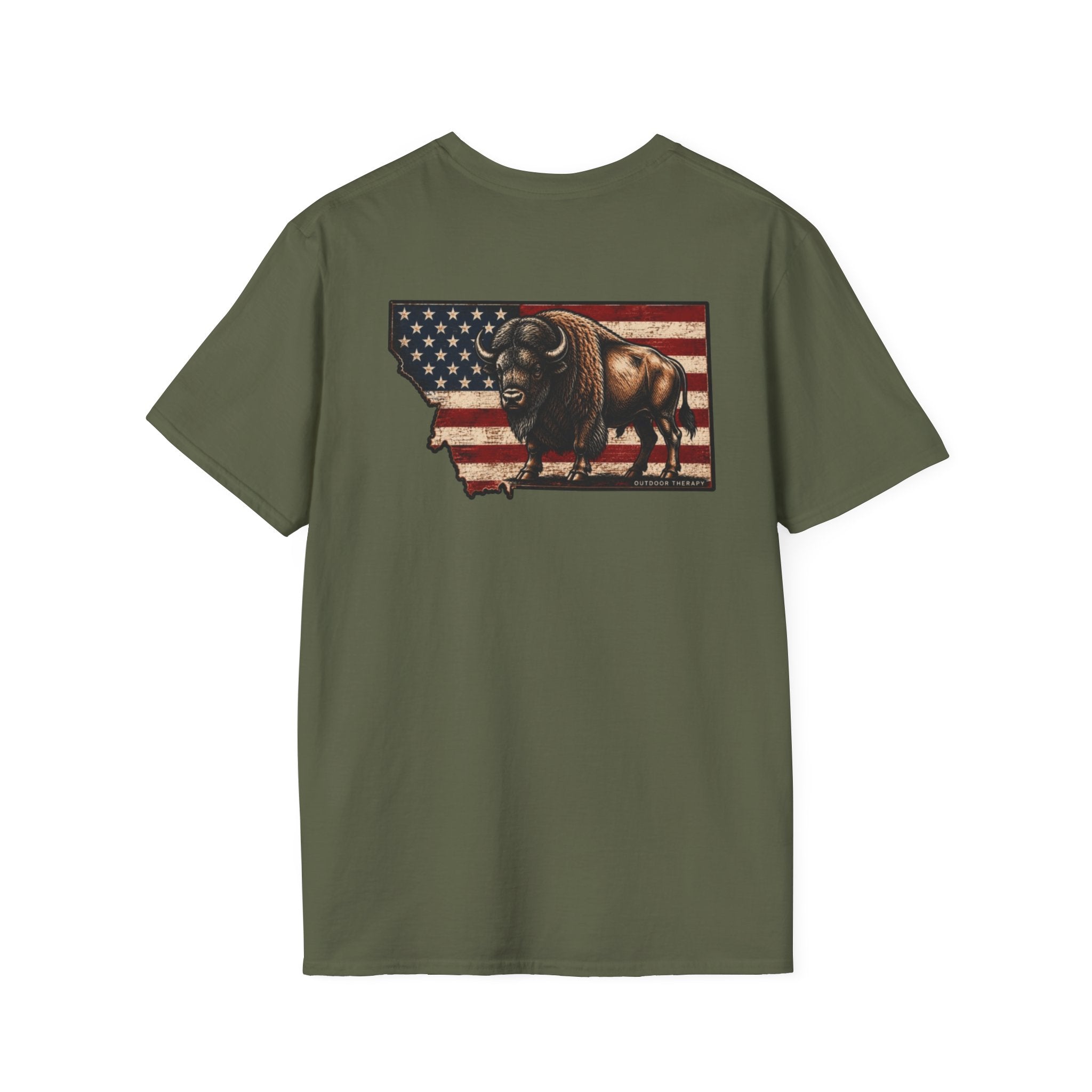 American Flag & Bison T-Shirt