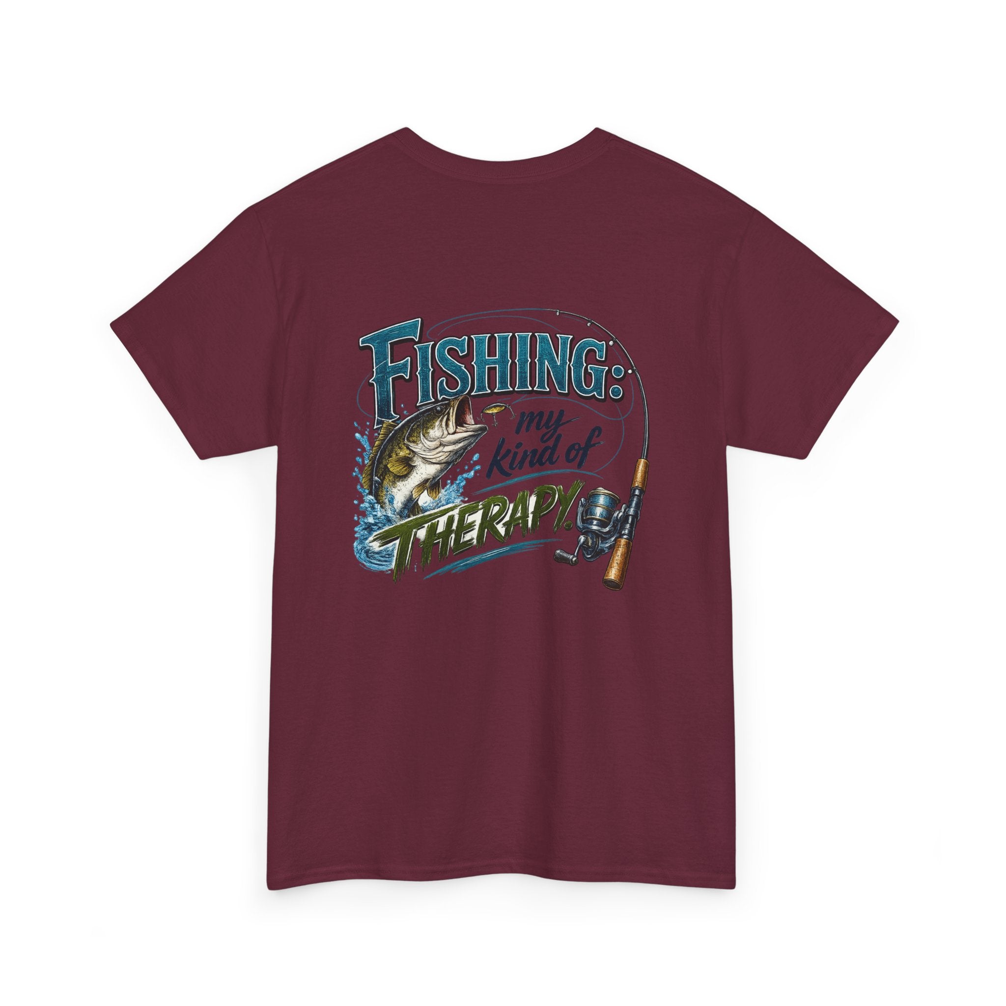 Fishing Is My Kind of Therapy T-Shirt — Fishing Tee with Bass Graphic