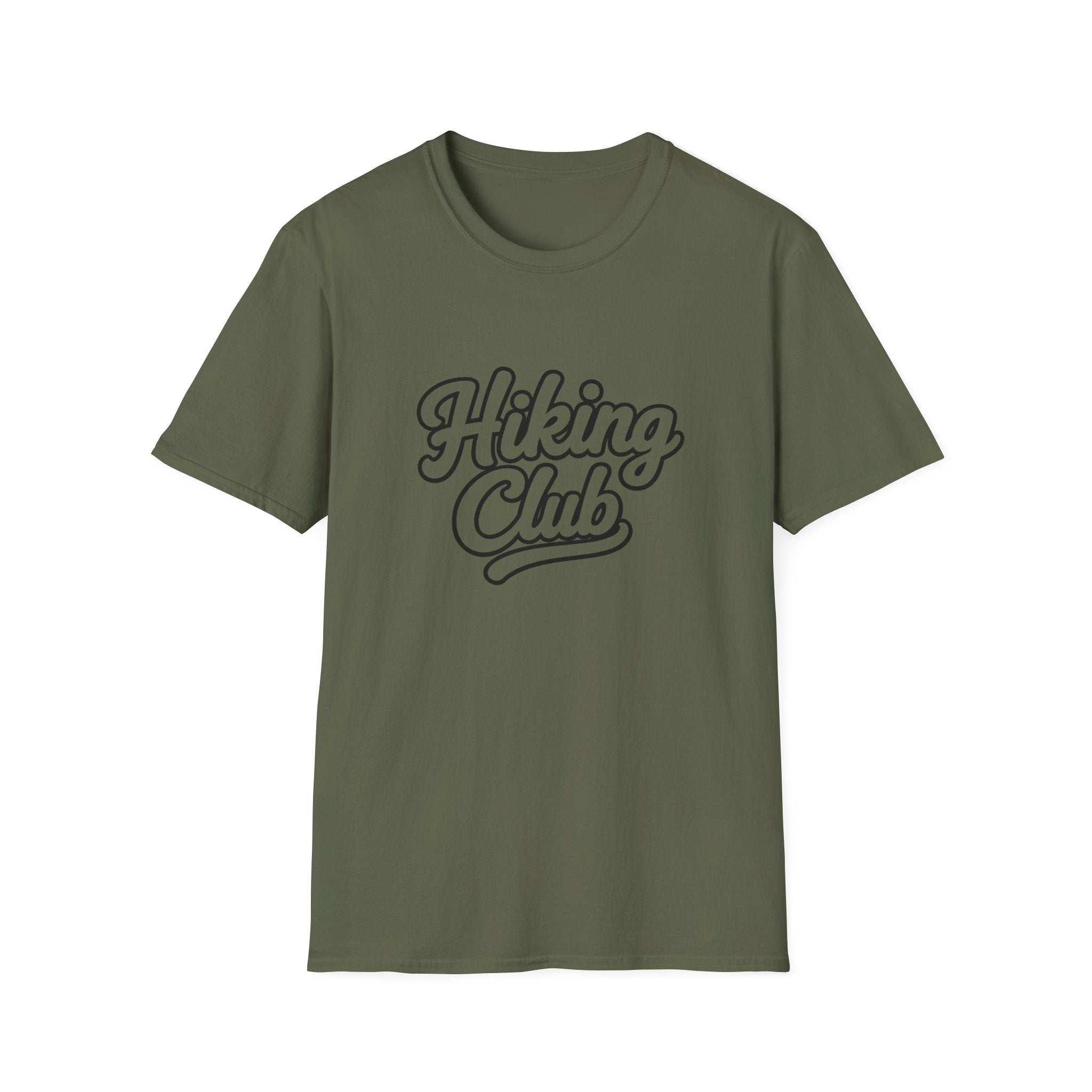 Hiking Club T-Shirt — Vintage Script Outdoors Tee for Hikers