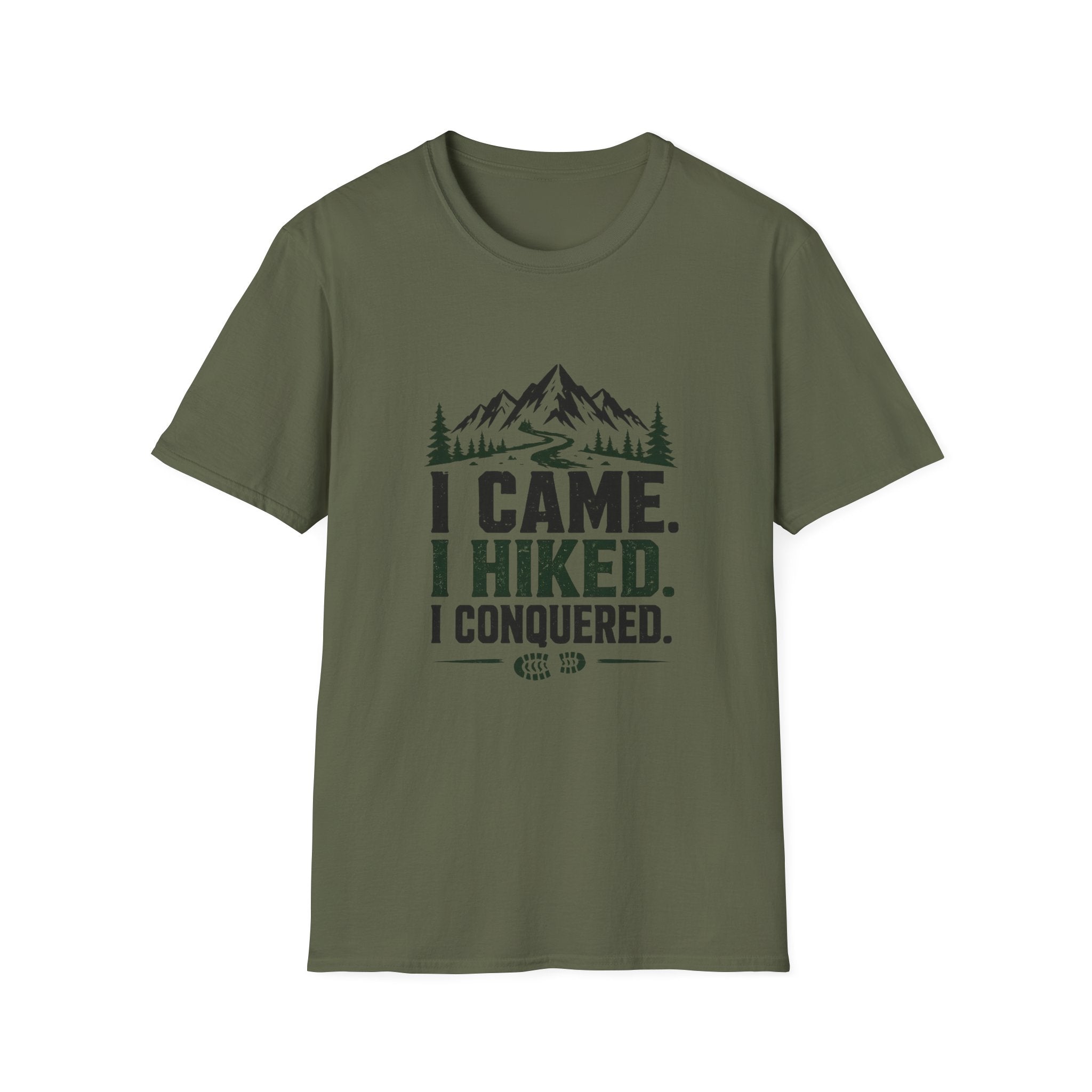 Hiking T-Shirt — I Came. I Hiked. I Conquered. Mountain Trail Tee