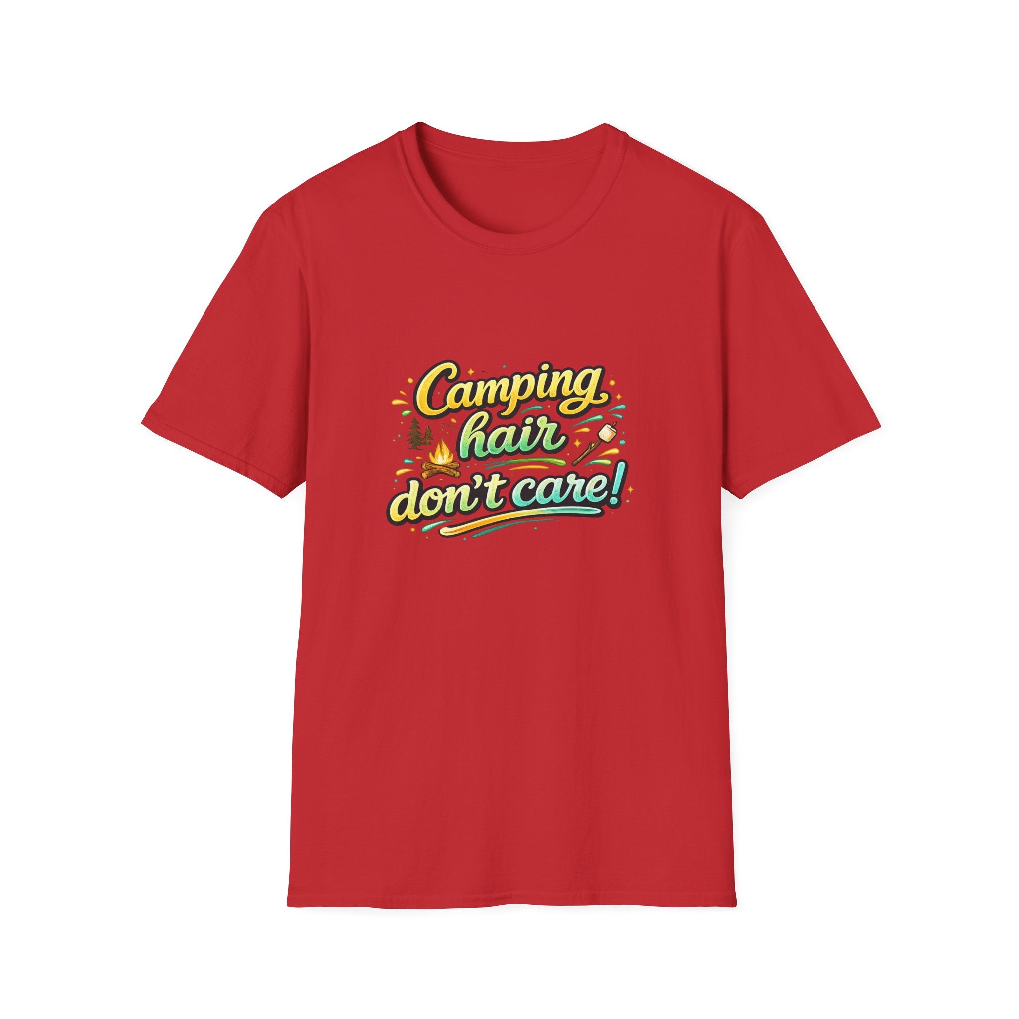 Camping Hair Don't Care T-Shirt — Funny Outdoor Camper Shirt