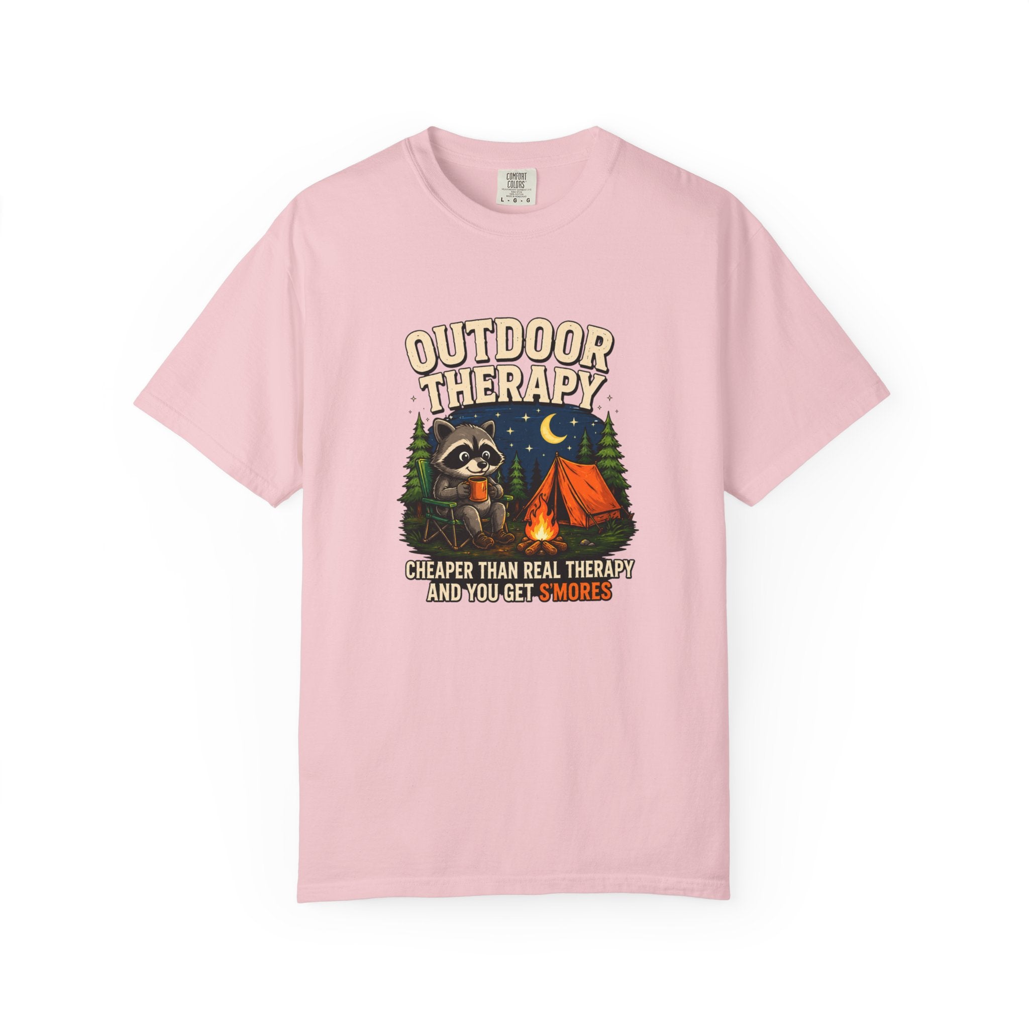 Outdoor Therapy raccoon camping T-shirt