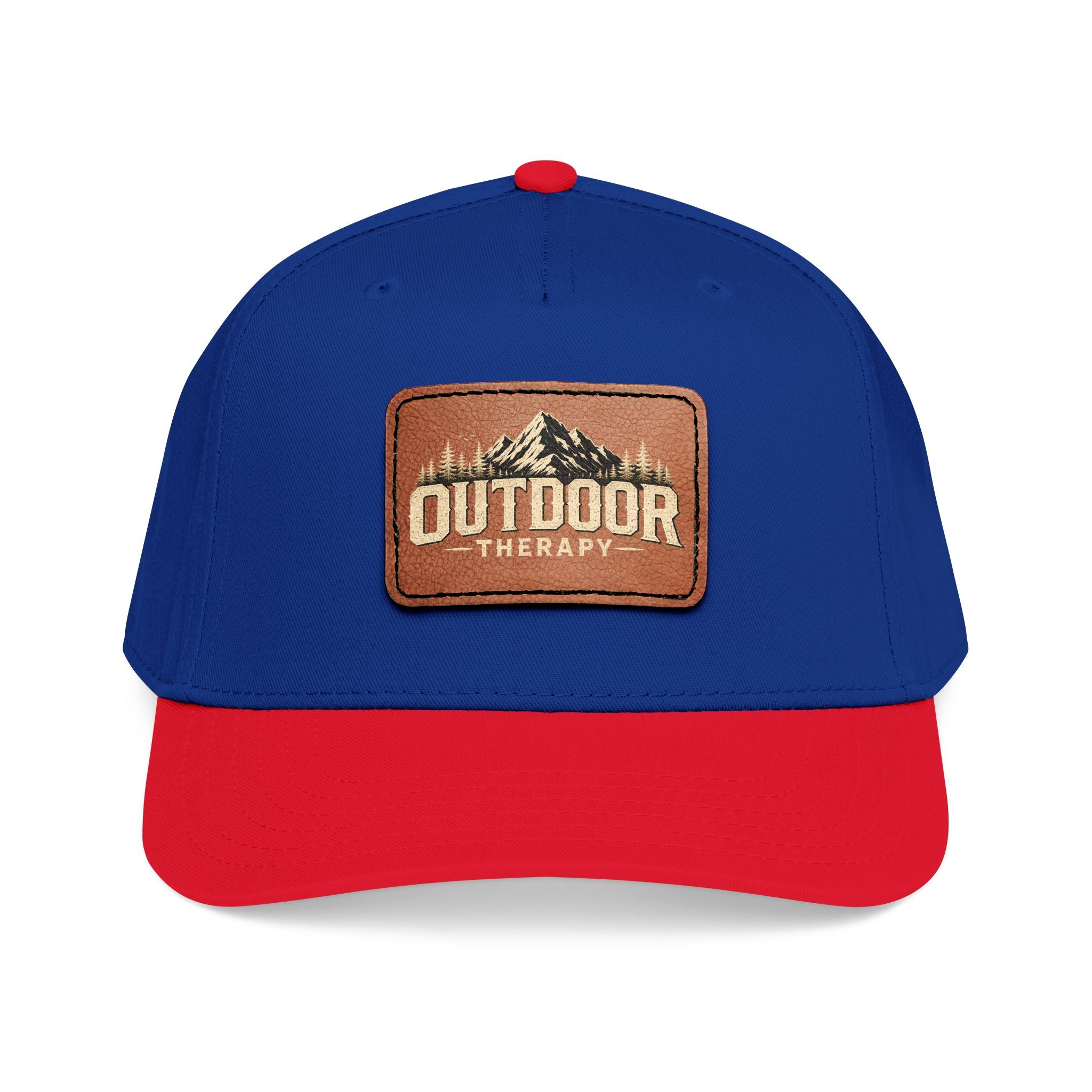 Mid Profile Baseball Cap with Leather Patch (Rectangle)