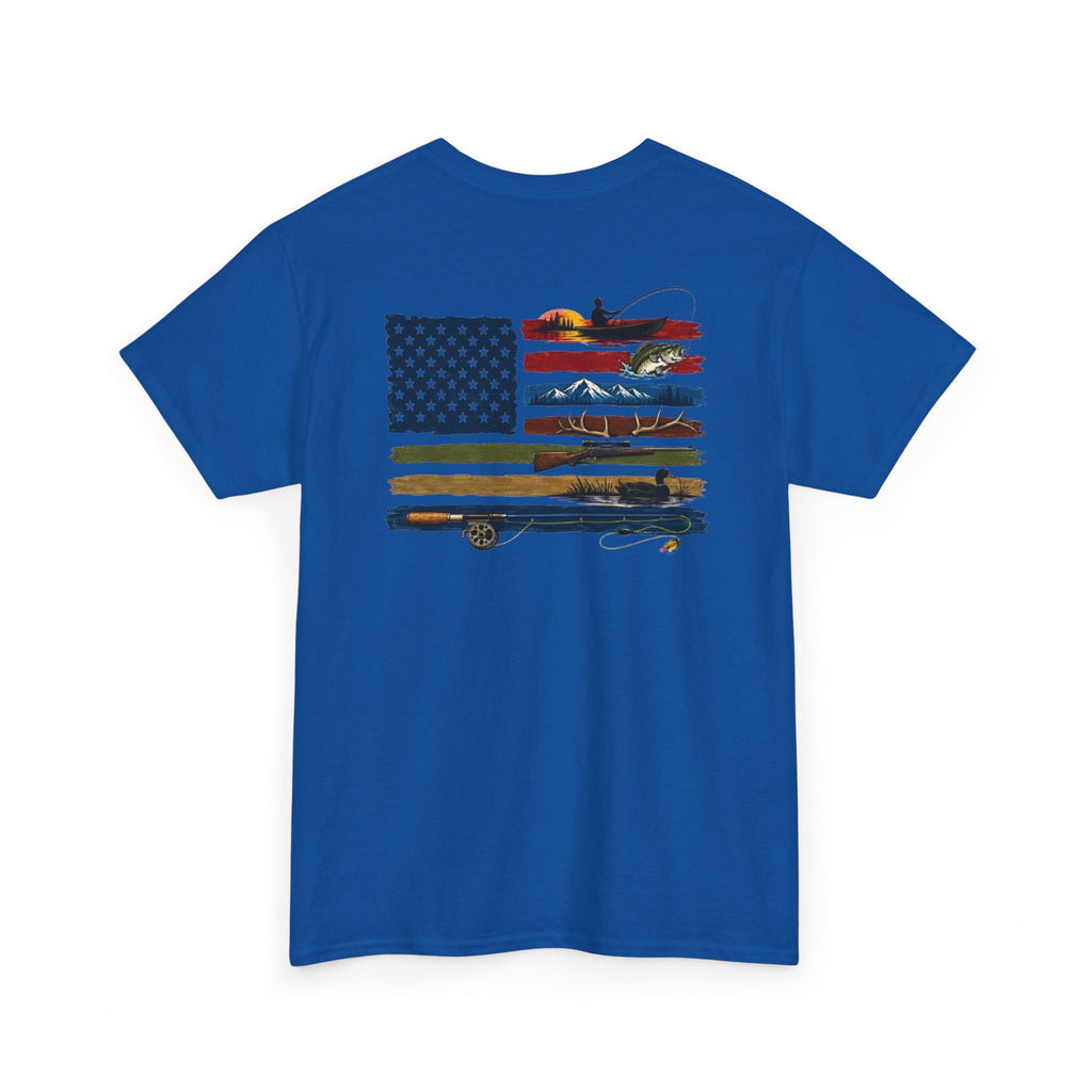 American Flag With Outdoors Gear Tee