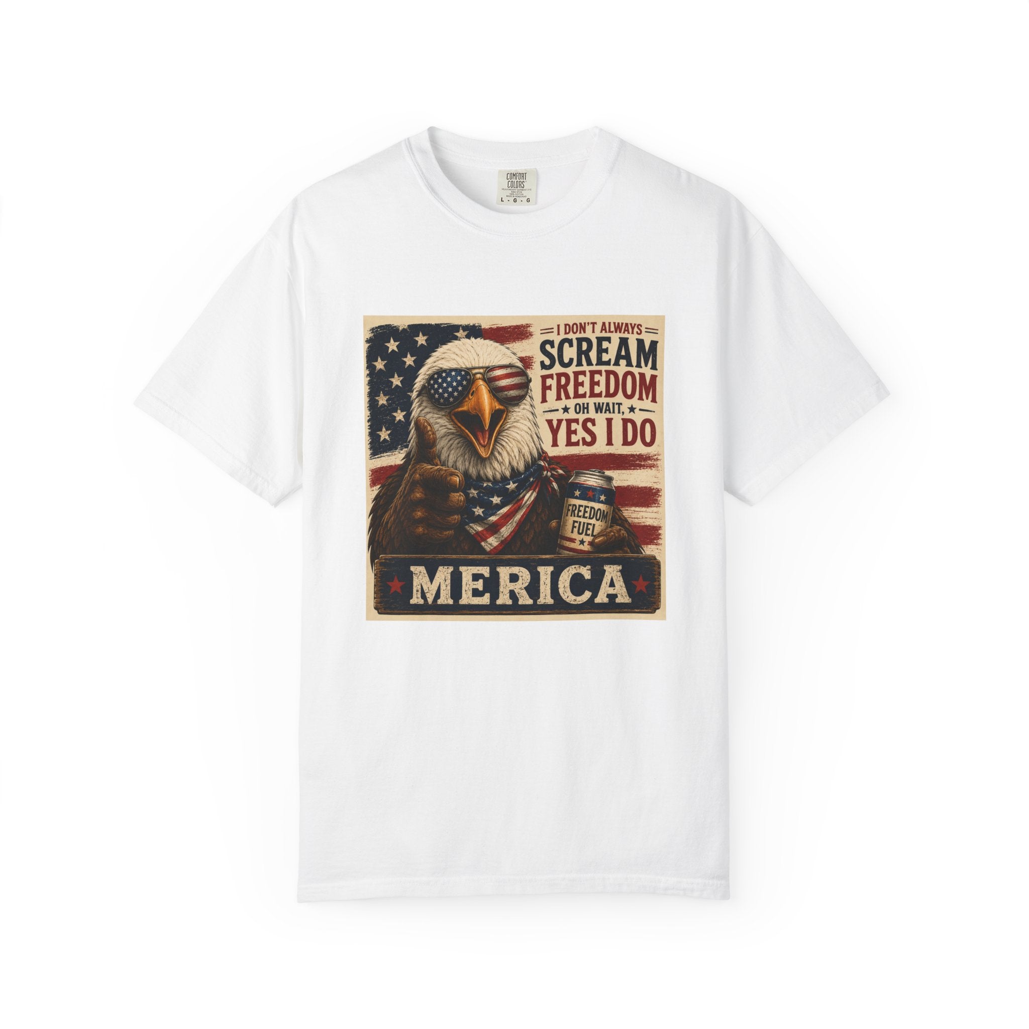 Patriotic 'Merica' Eagle T-Shirt — I Scream For Freedom Vintage American Flag Tee