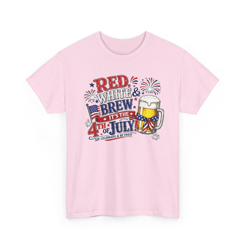 4th of July Beer T-Shirt - Red White & Brew Patriotic Tee